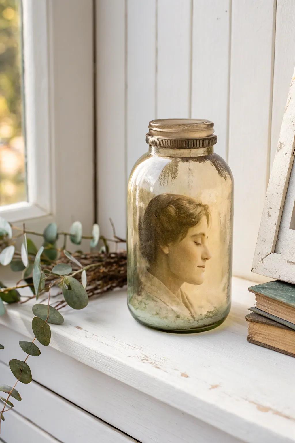 A hint of the macabre harmonizes with simple allure – a head throughout a vessel for your haunted abode decor.