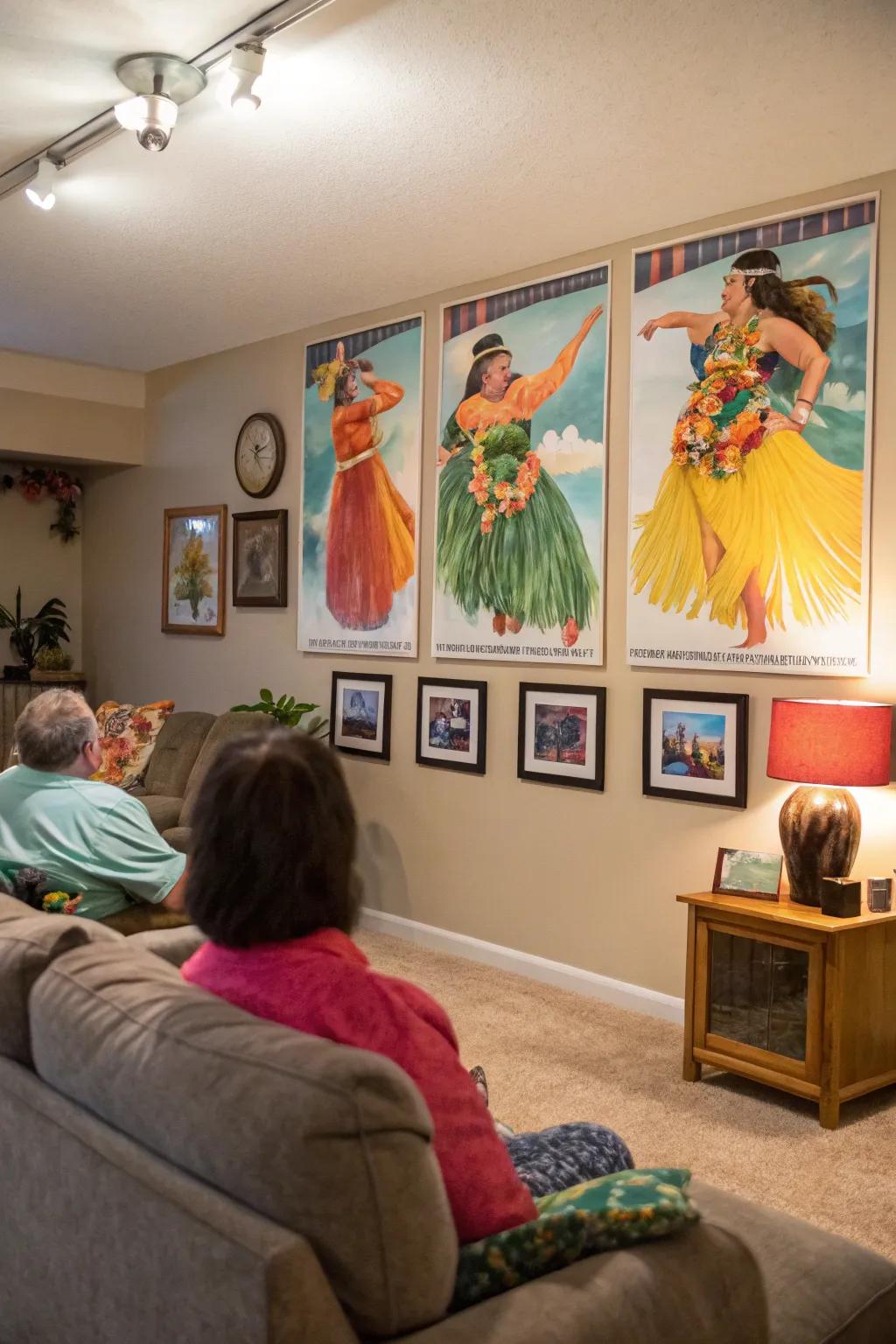 Swing dance art pieces convey the rhythm and spirit of Hawaii.
