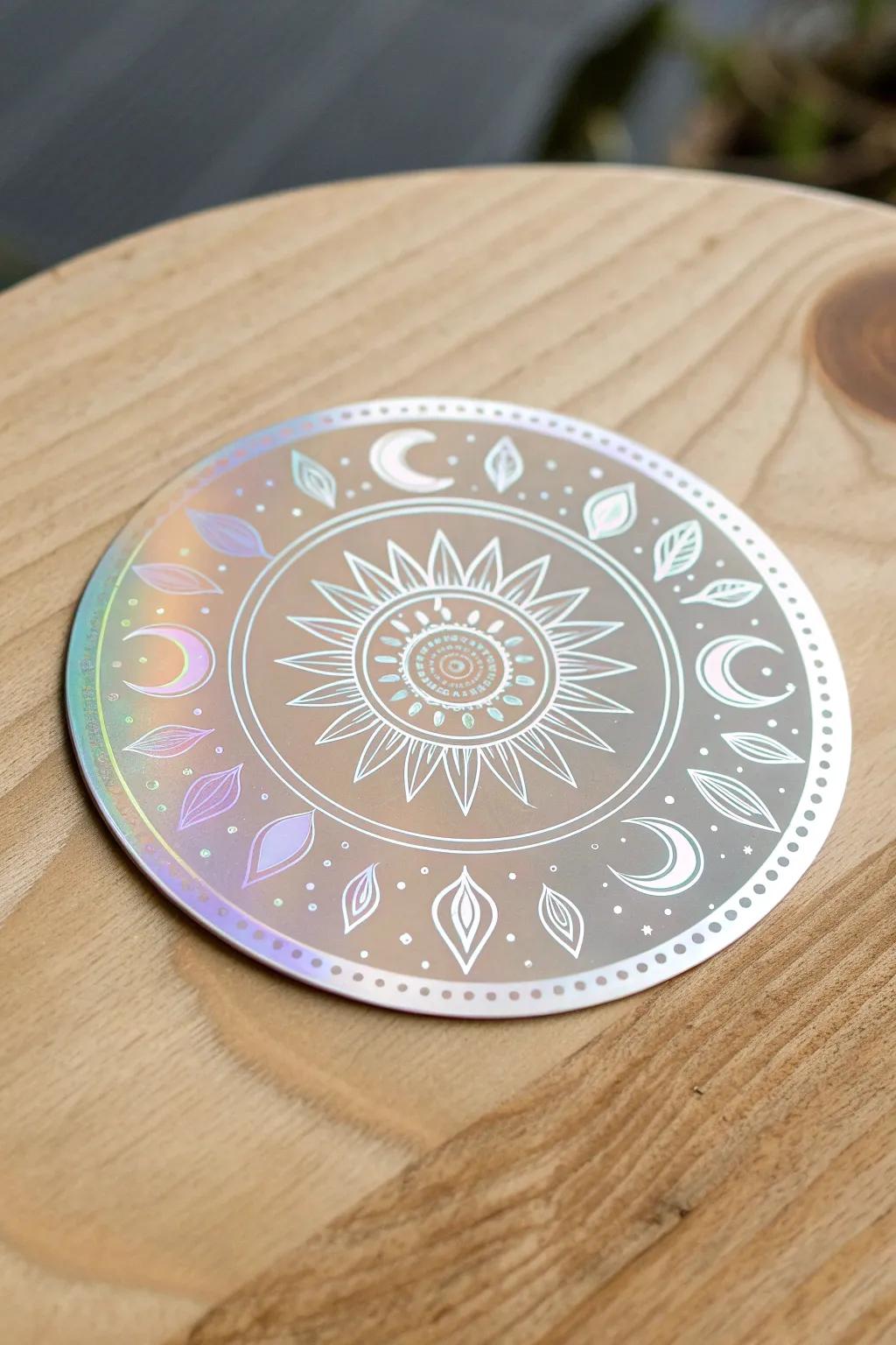Illuminate your space with celestial elegance: Discover the magic of iridescent sun and moon designs.