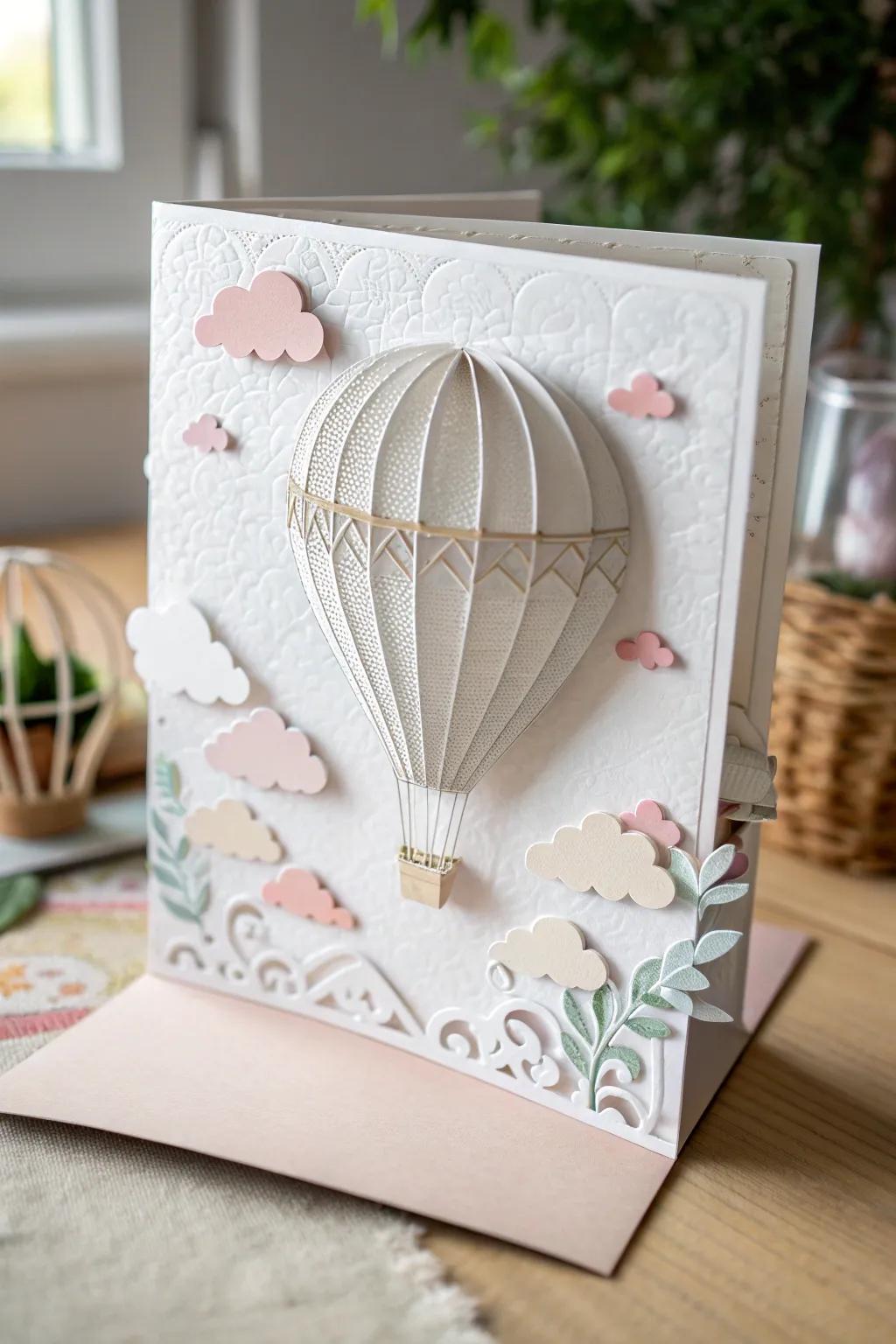 With this whimsical pop-up card, let your imagination run wild and elevate your spirits.