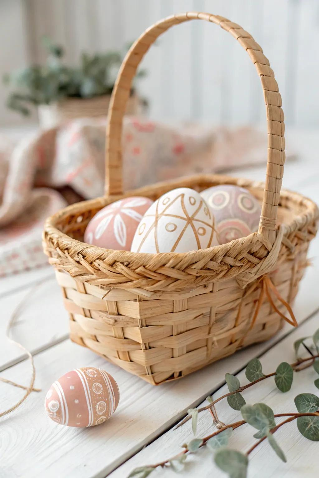 Create your own masterpiece: Transform a simple basket into a personalized Easter treasure with textile pigment and a touch of creativity.