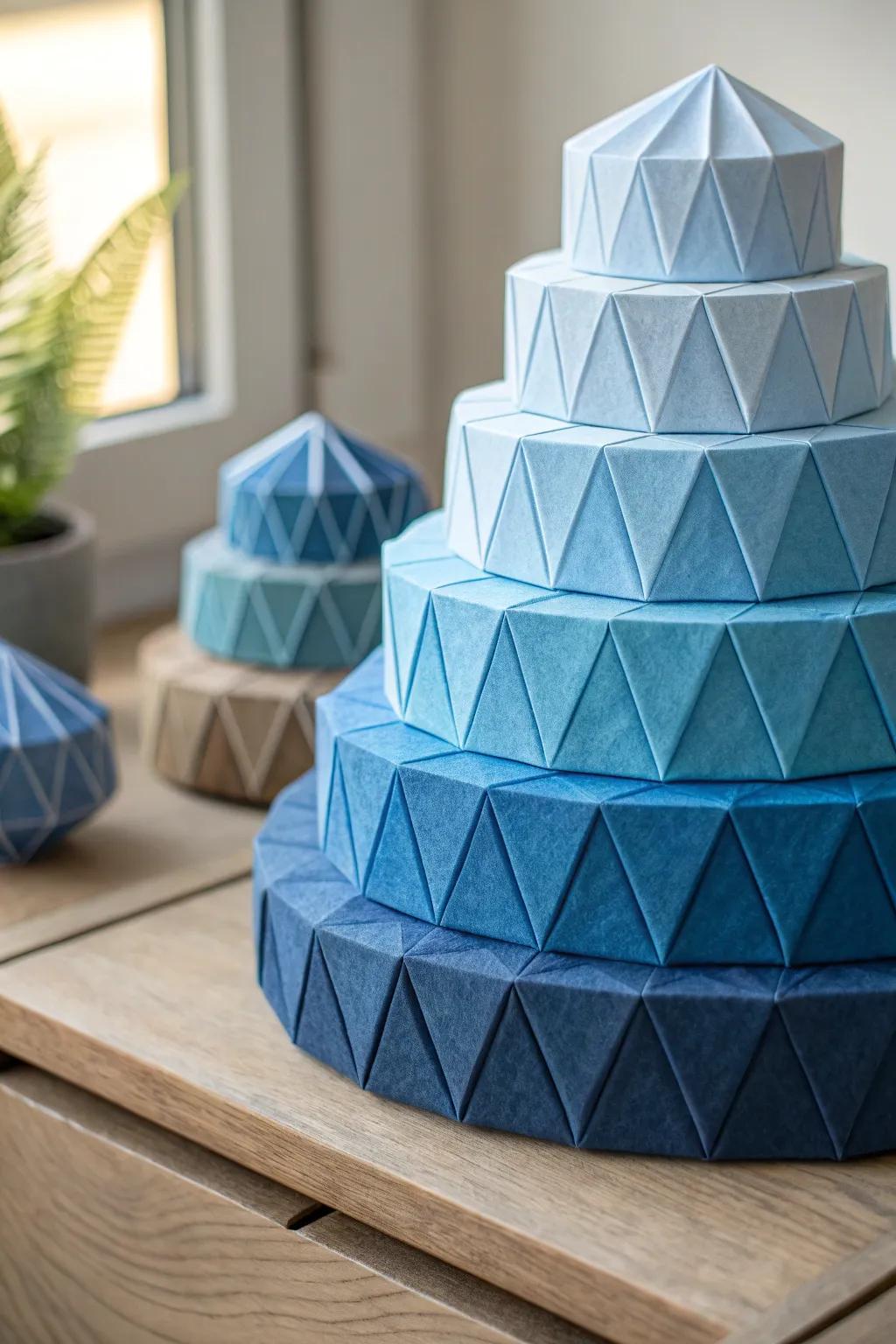 Embrace serenity with layered cerulean tessellations—perfect for injecting depth and composure into your space.
