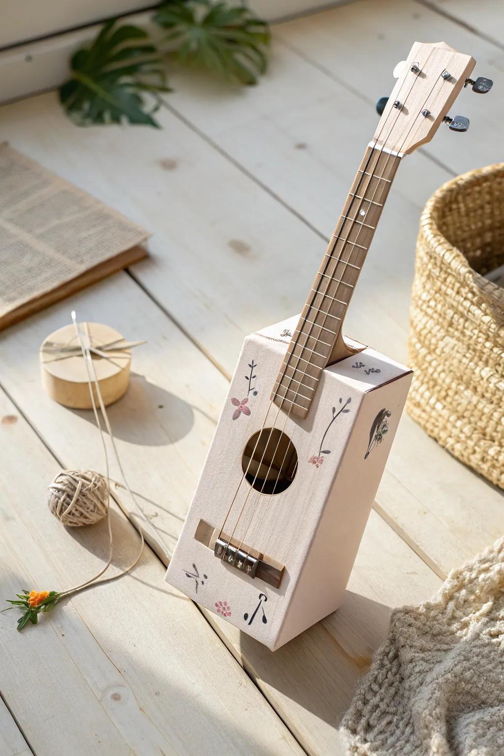 Transform a simple drink box into a charming DIY guitar for endless musical fun!