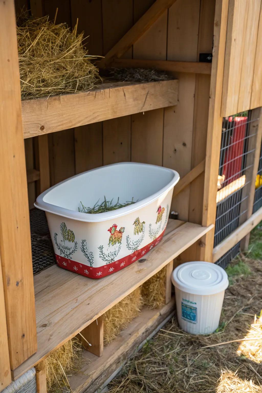 With this affordable DIY idea, turn plastic tubs into cozy chicken nests.