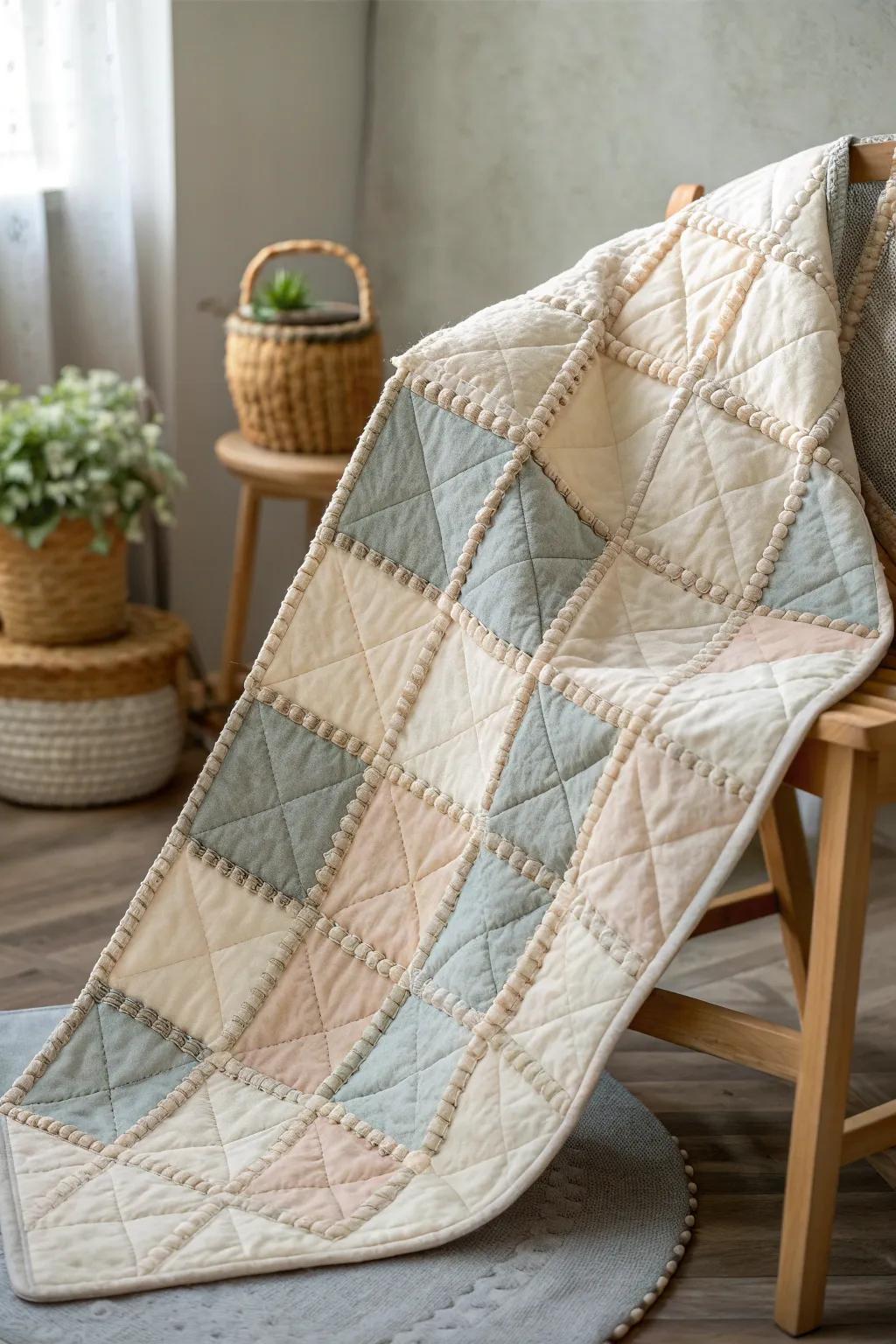 Elevate your quilting with the timeless allure of grid patterns. #GridGlam #QuiltingArtistry