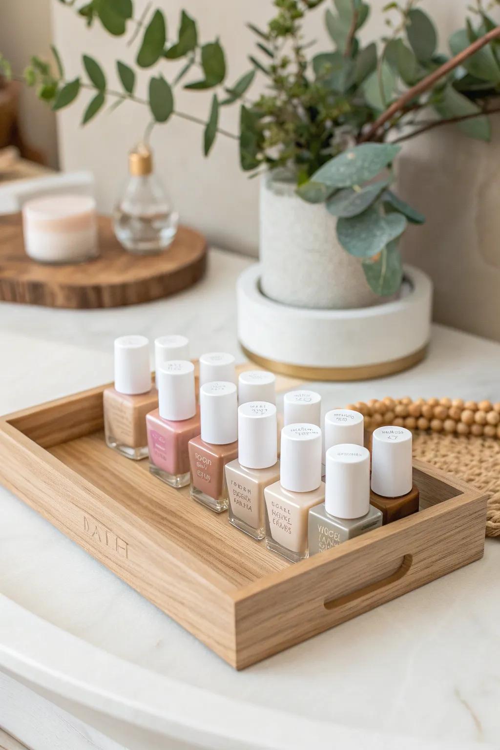 Embrace simpleness and style through this Scandinavian-inspired tabletop enamel station. Impeccable for your subsequent self-made manicure engagement!