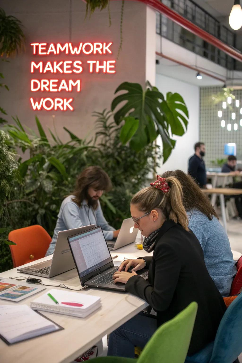 A collaborative room with a fantastic sign.