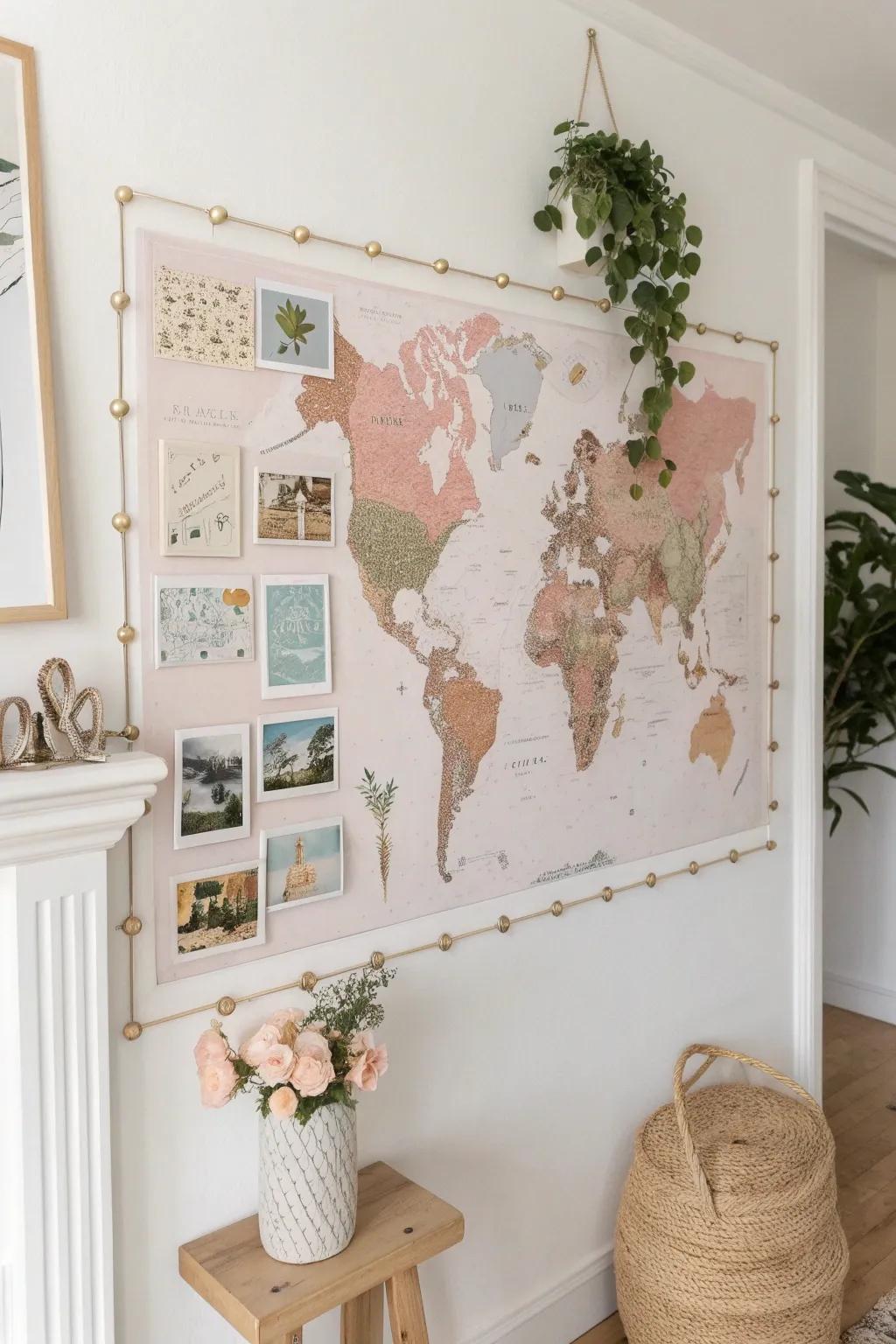 Explore the world from home with a beautifully crafted travel map collage that tells your unique story.