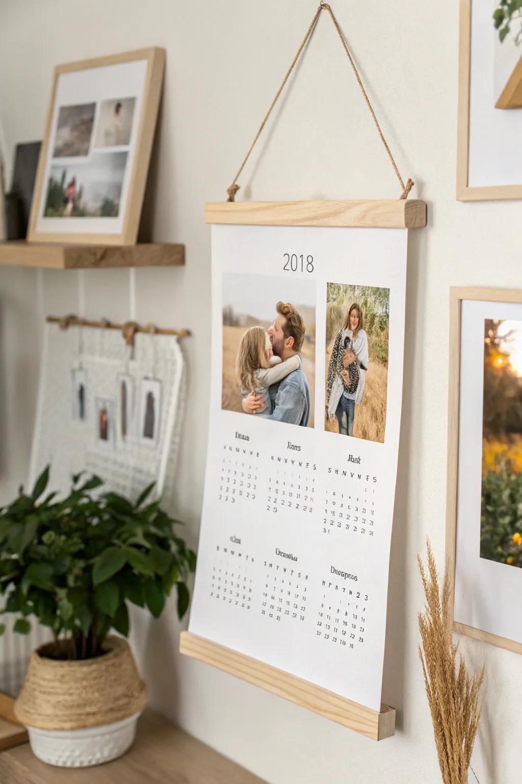 Transform your space with a personalized calendar brimming with cherished memories and crafted elegance. #MinimalistDecor #BohoChic