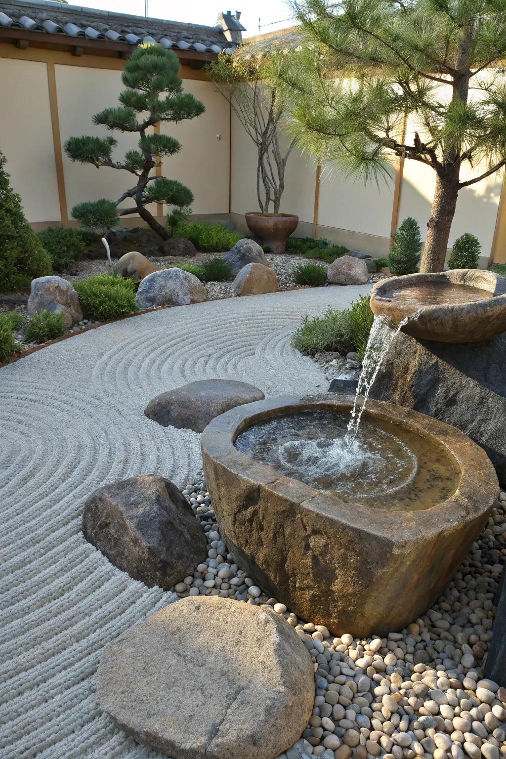Find tranquility in the art of simplicity with a Zen-inspired pondless cascade.