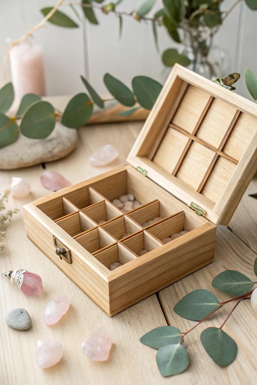 Handcrafted Elegance: Uncover the allure of simplicity through this DIY popsicle stick trinket vault.