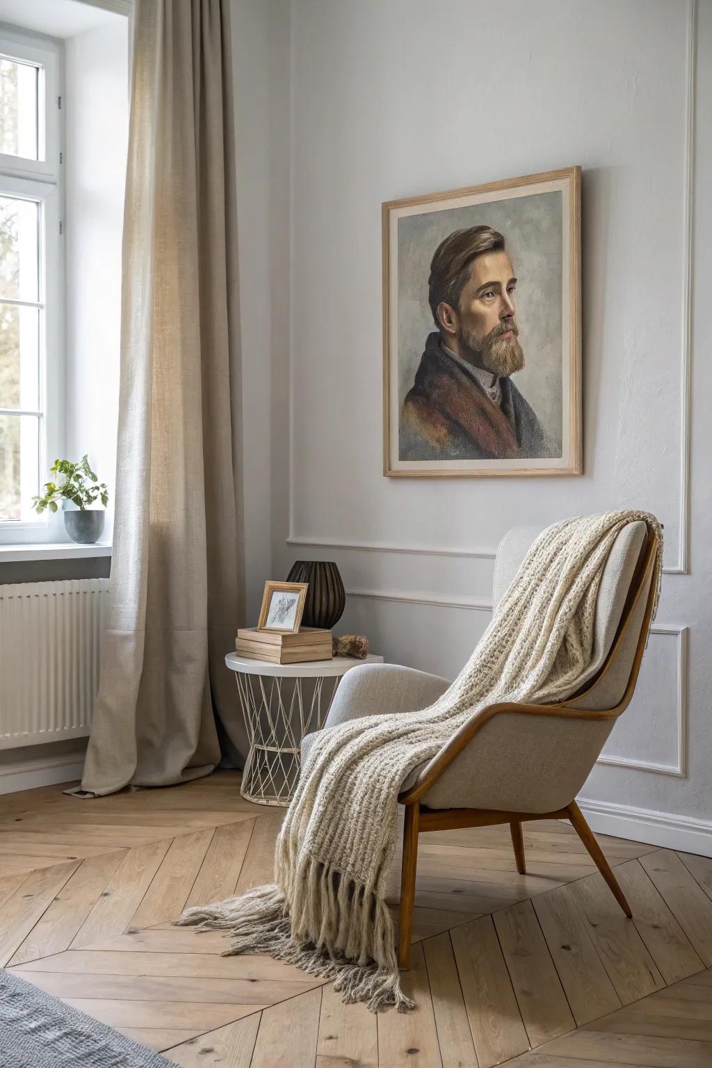 Blurring the boundaries between art and space: A portrait that embraces its surroundings.