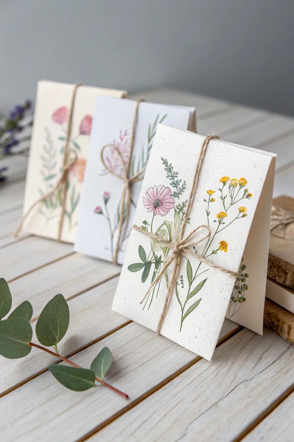 Gift the beauty of growth with these charming botanical seed pouches, perfect for celebrating new beginnings.