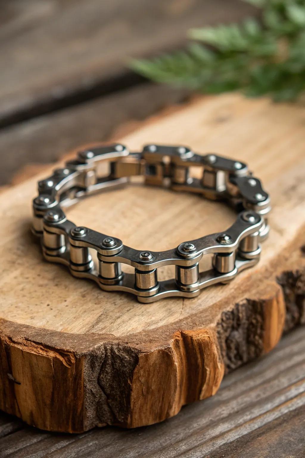 Artisanal Refinement: Unearth the allure intrinsic to upcycled bike chain jewelry.