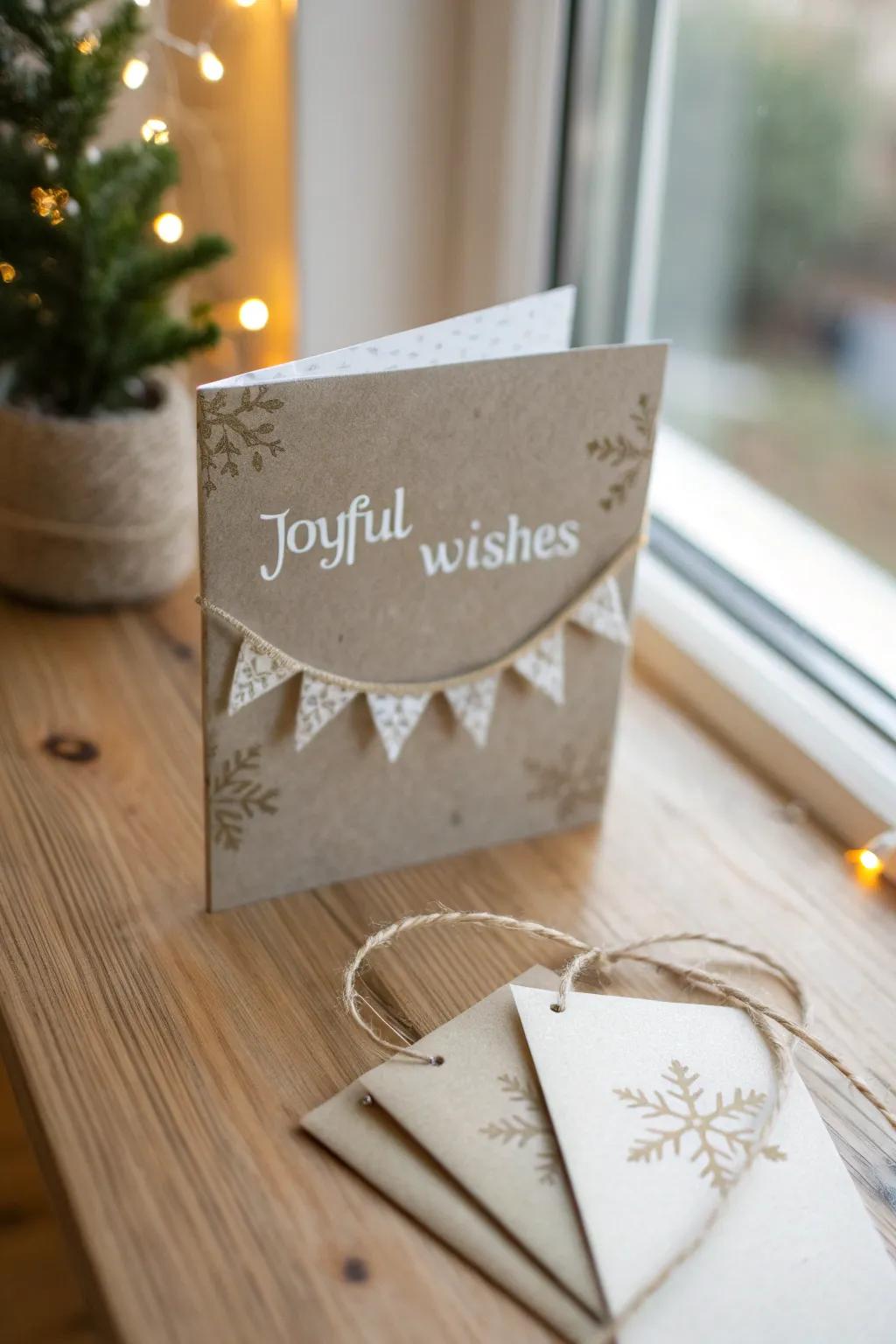 Append a personal element to your holiday salutations via handcrafted message banners. #MinimalistChristmas #ScandiBohoCharm