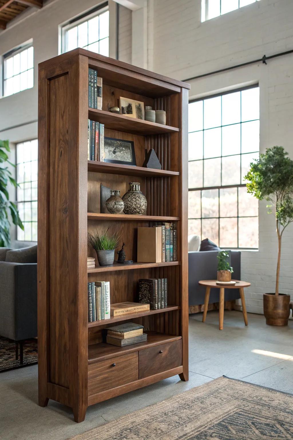 Elevate your space: A handcrafted bookshelf that delineates aesthetic and function.