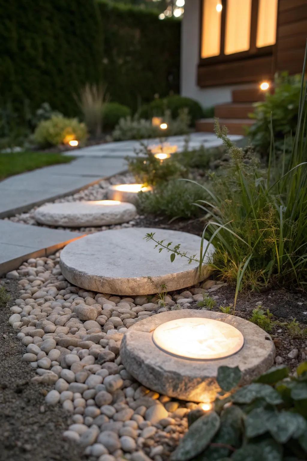 Enliven your garden with exquisite DIY solar stepping stones, where unpretentiousness coalesces with innate allure.