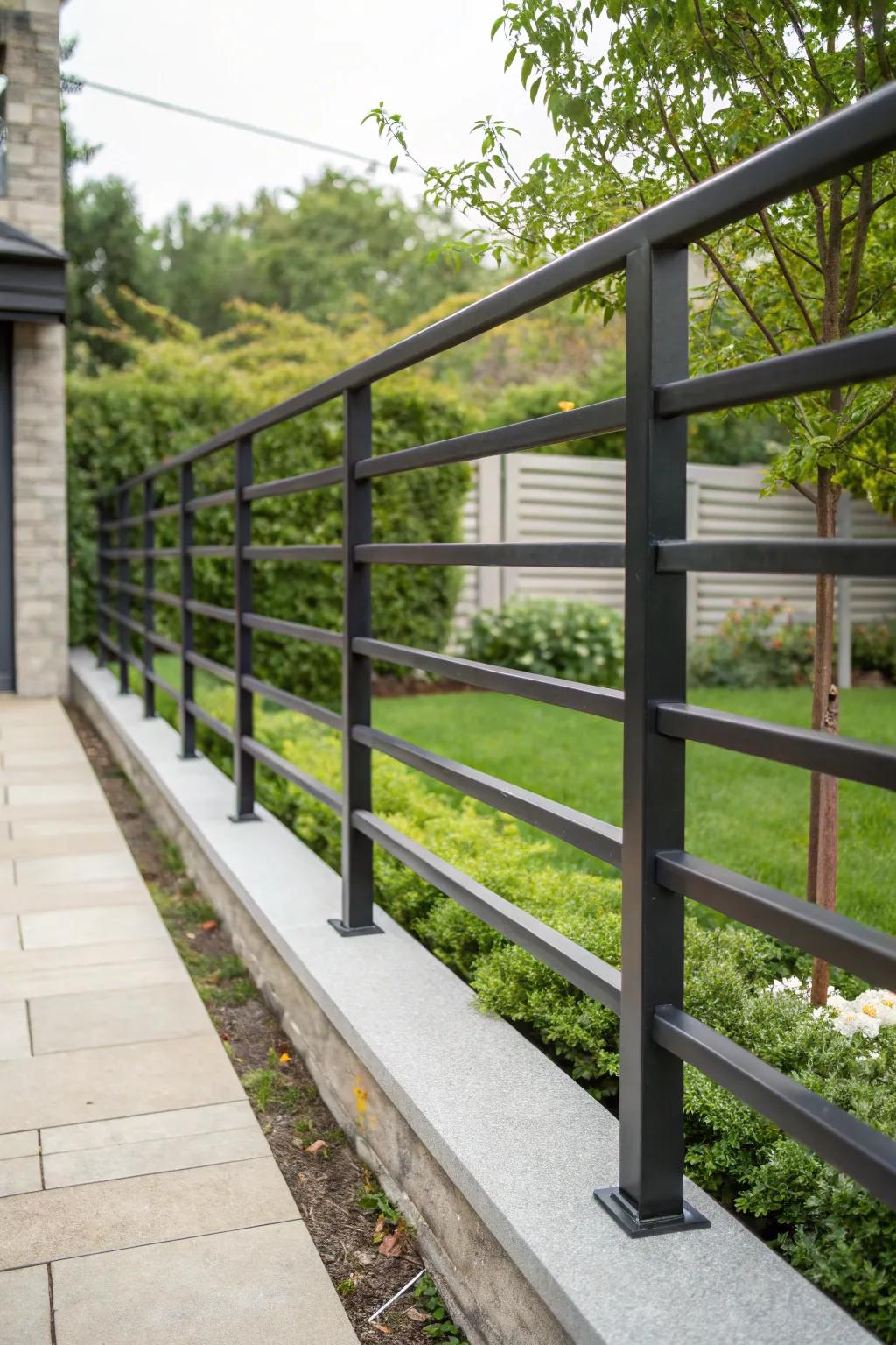 Elevate your outdoor space with a mesmerizing floating fence design. #Craftsmanship #ModernDesign
