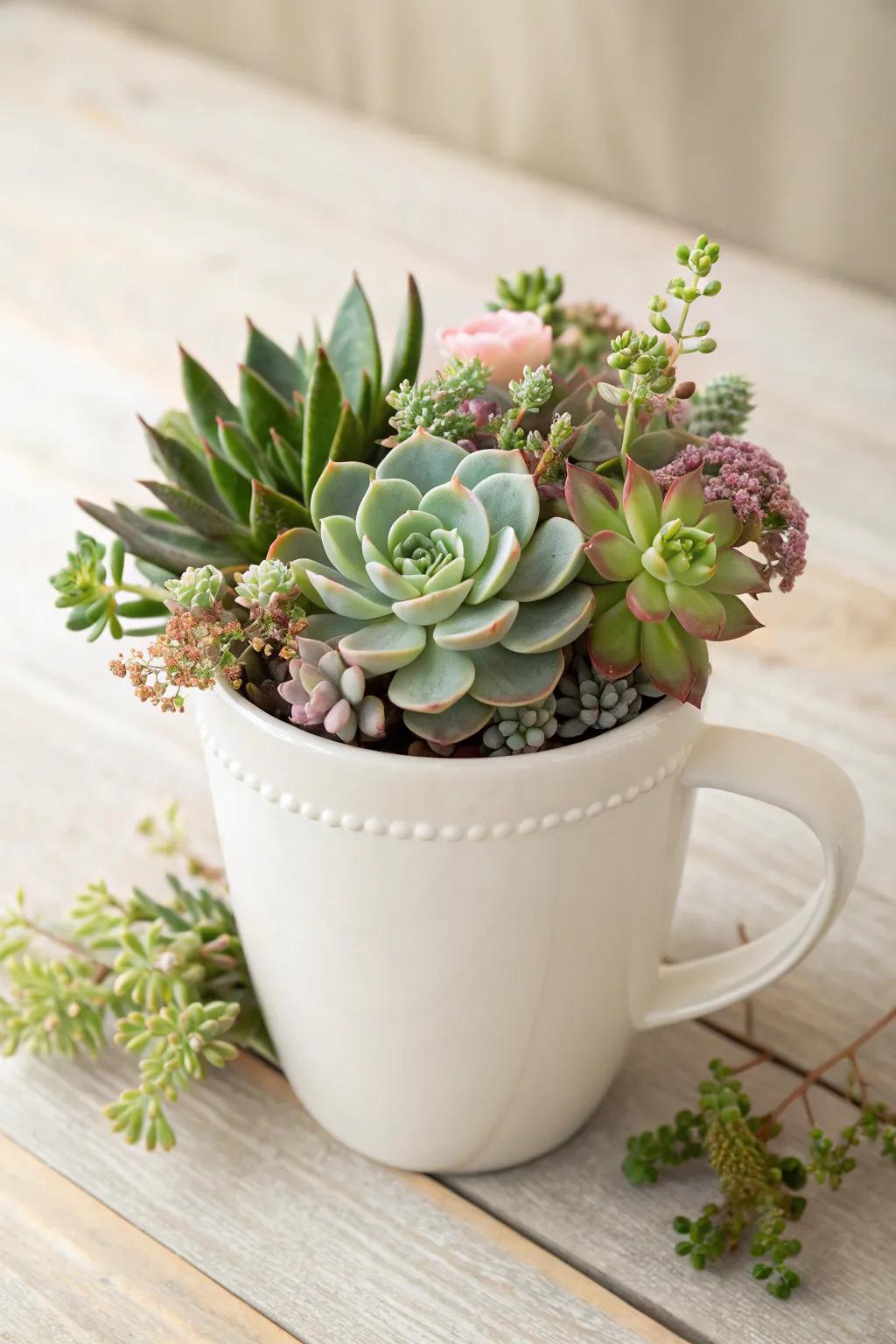 Elevate your present-giving with a timeless Succulent Carafe Posy—where unpretentiousness encounters natural grace.