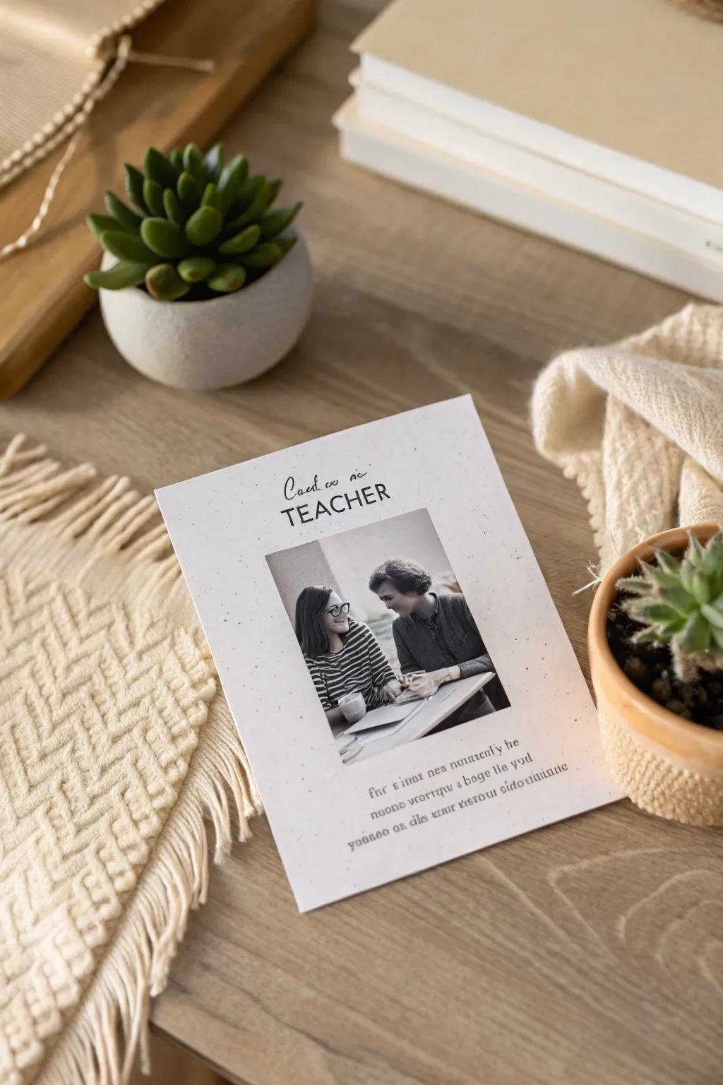Cherished Memories: A simple yet heartfelt teacher token that captures the elation of learning.