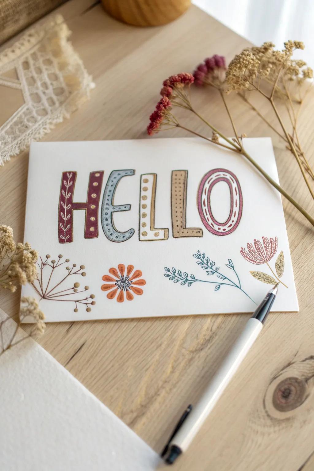 Appreciate the artistry of words using funky lettering on your cards and unleash your creativity!