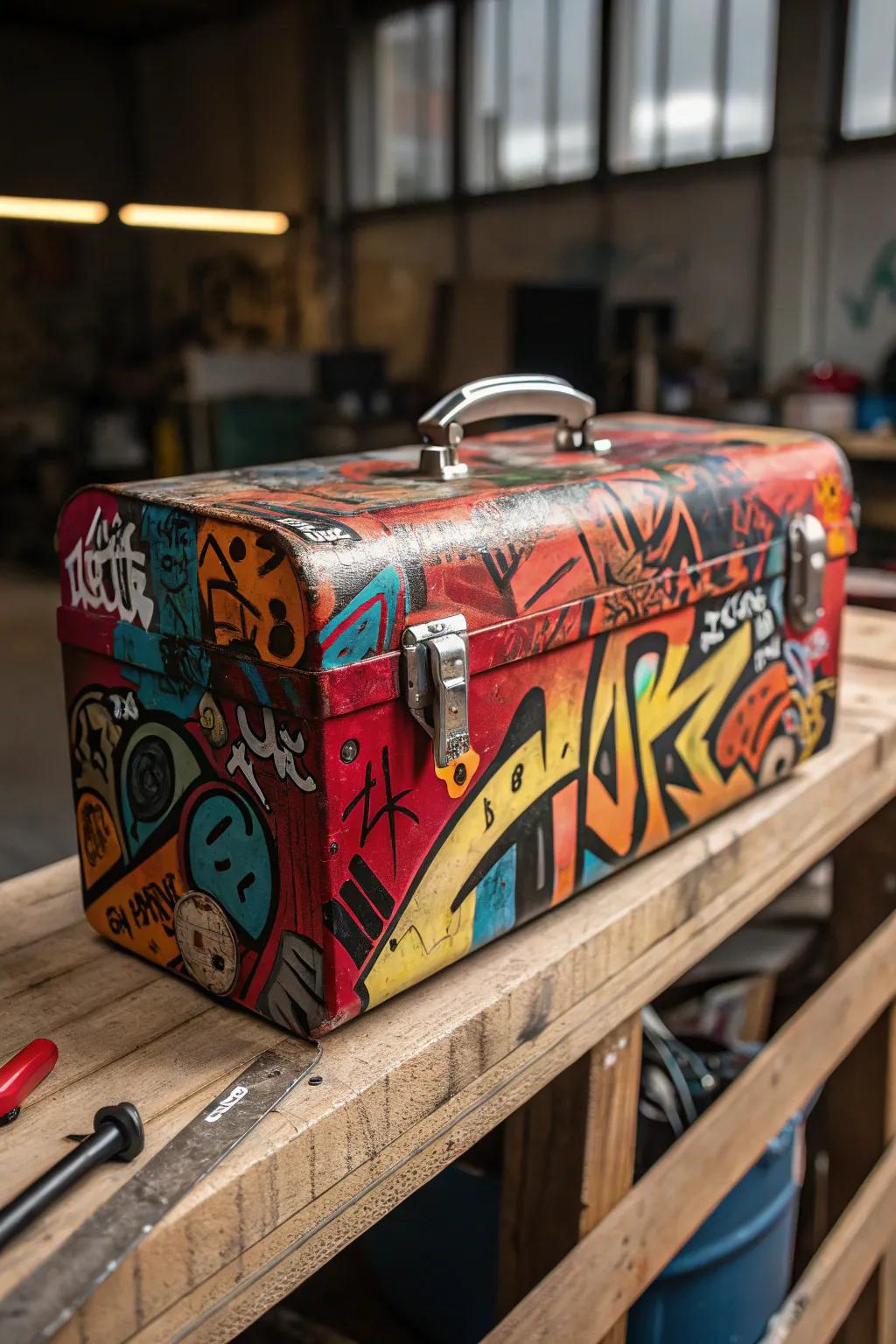 Revitalize your workspace through a graffiti-inspired tool chest wrap, merging street fashion with rugged artisanship.