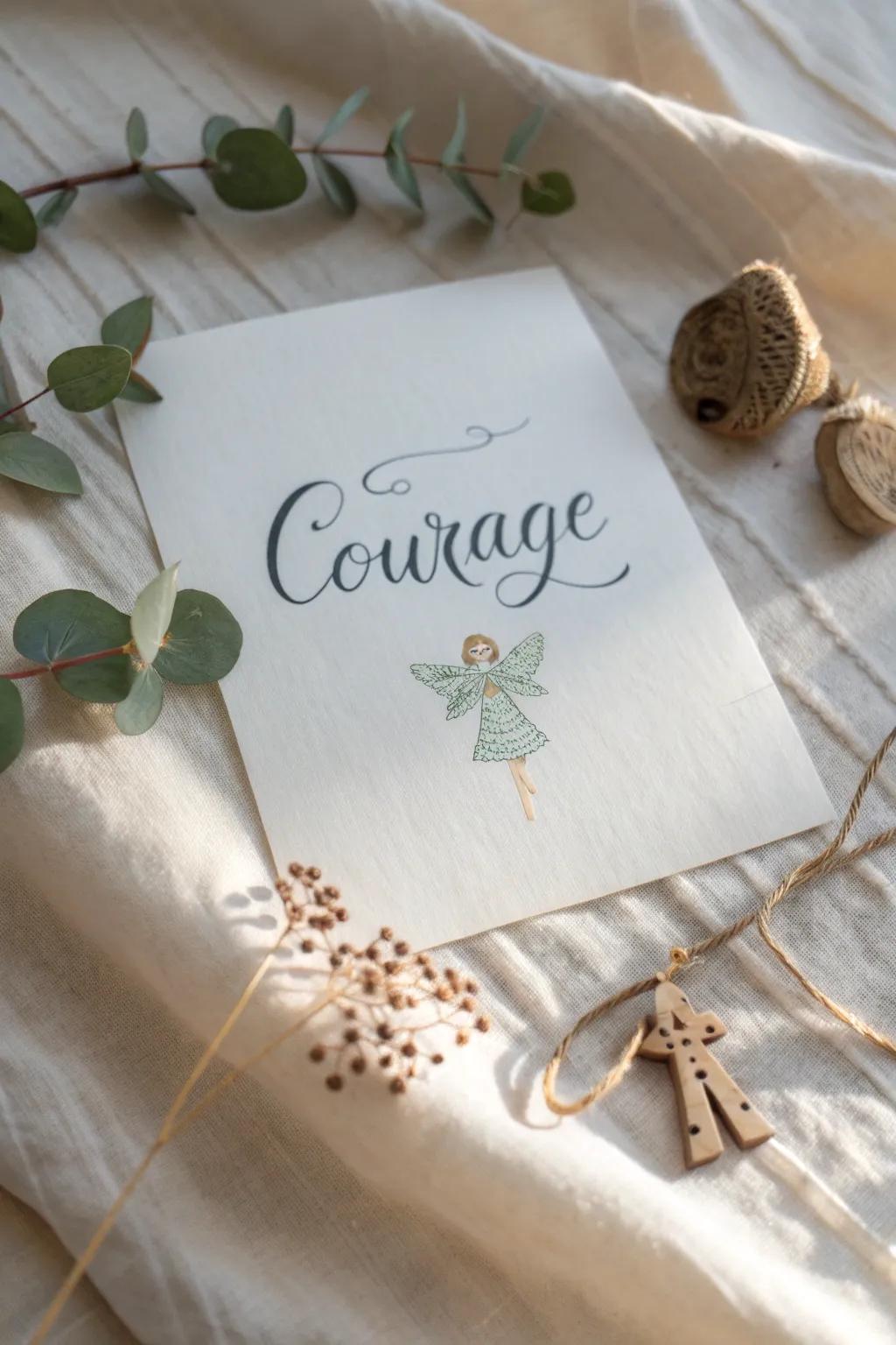 Whispered wisdom emanating from the fairies, inspiring fortitude and enchantment.
