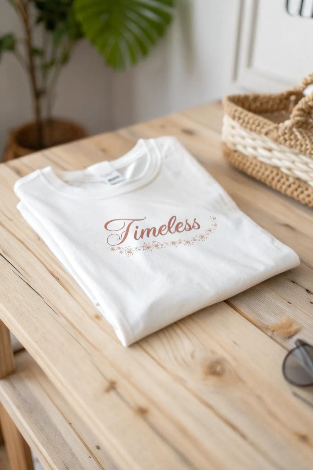 Appreciate the timeless charm of vintage text styles on your favorite shirts.
