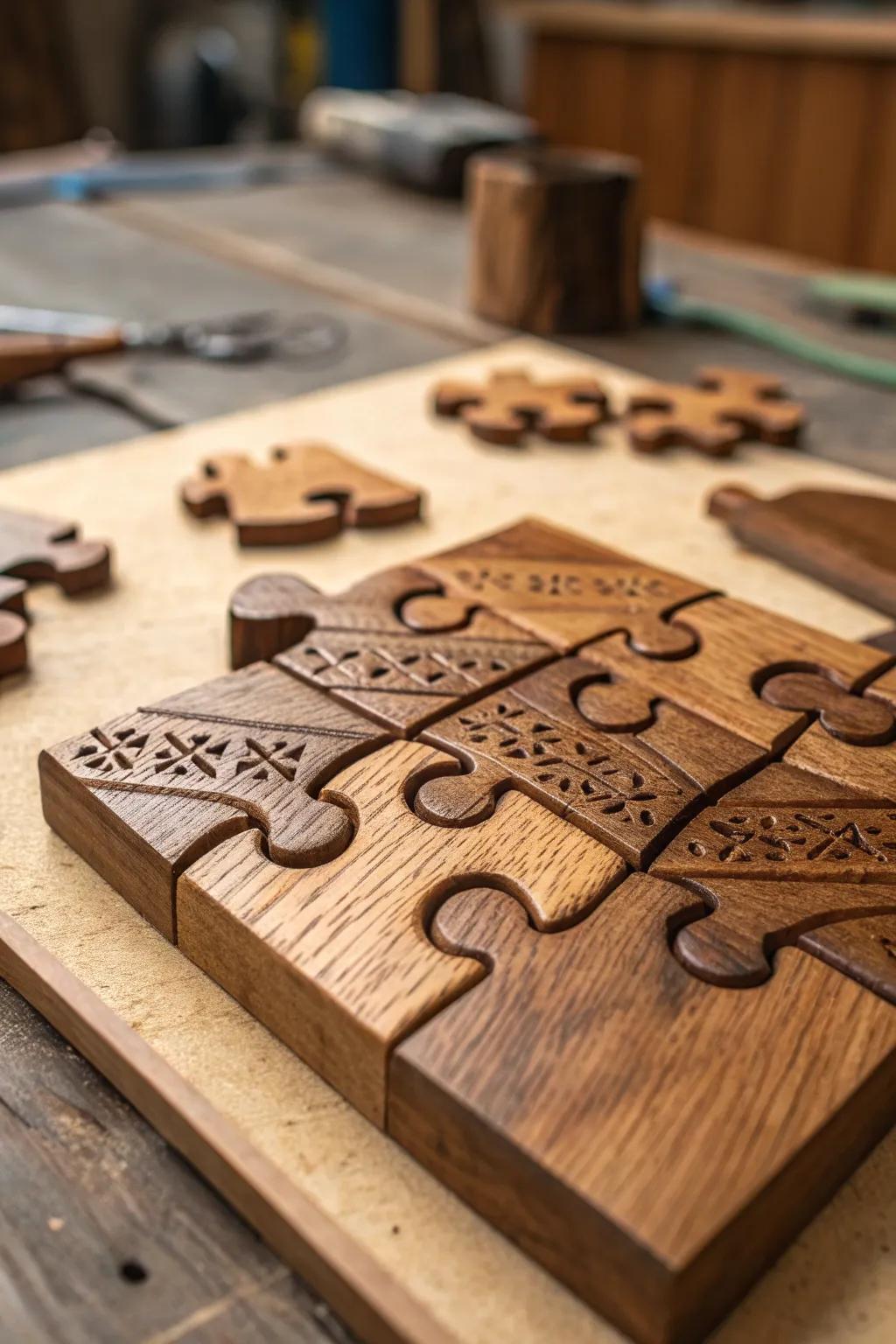 Master the skill of sculpting with elaborate wooden enigma segments that unite flawlessly.