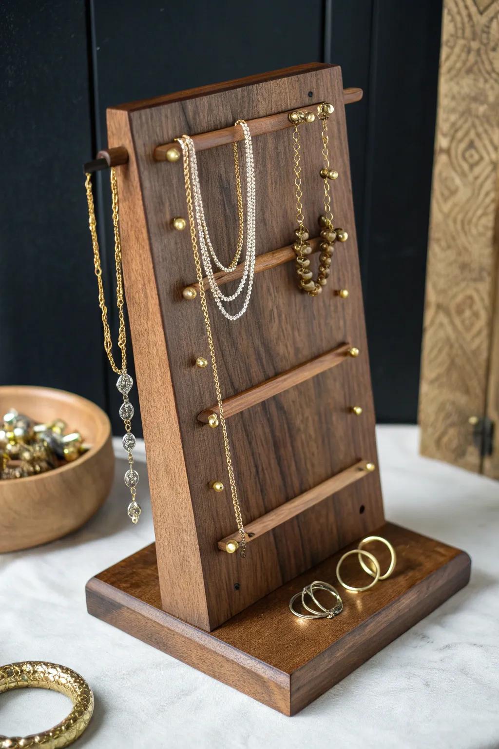 Enhance your assortment via a hand-carved timber trinket coordinator that functions as a handy yet artistic creation.