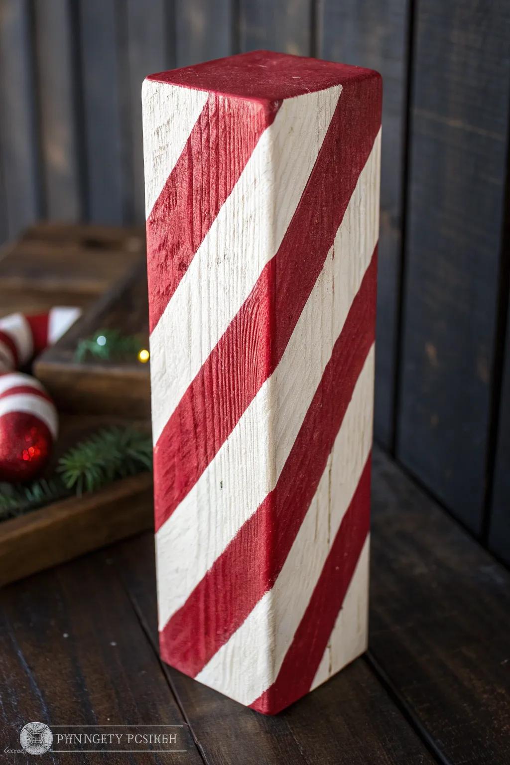 Elevate your holiday decorations using handcrafted peppermint stick pieces, a delightful touch of artistry.