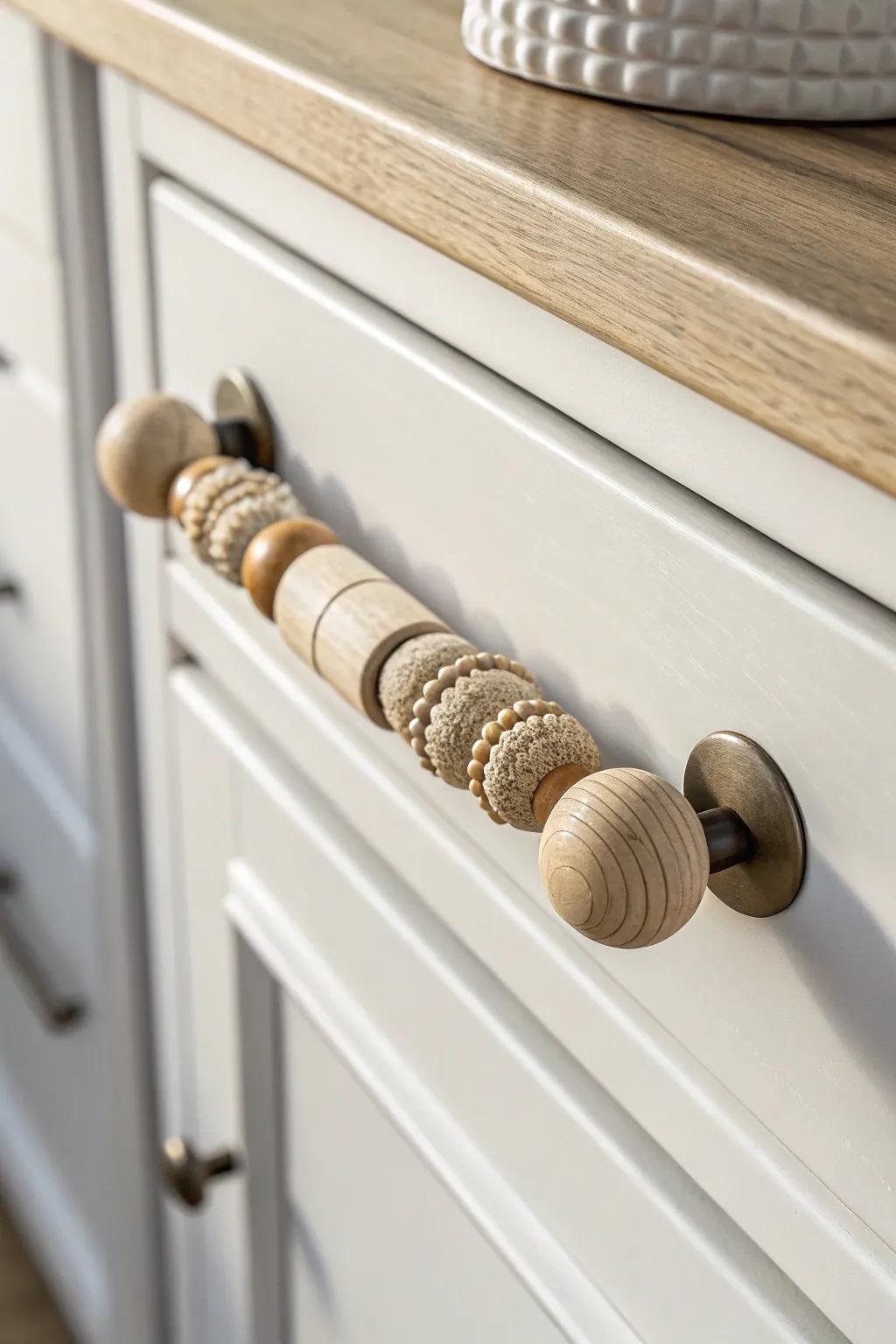 Transform your furniture with the simple elegance of beaded drawer handgrips.