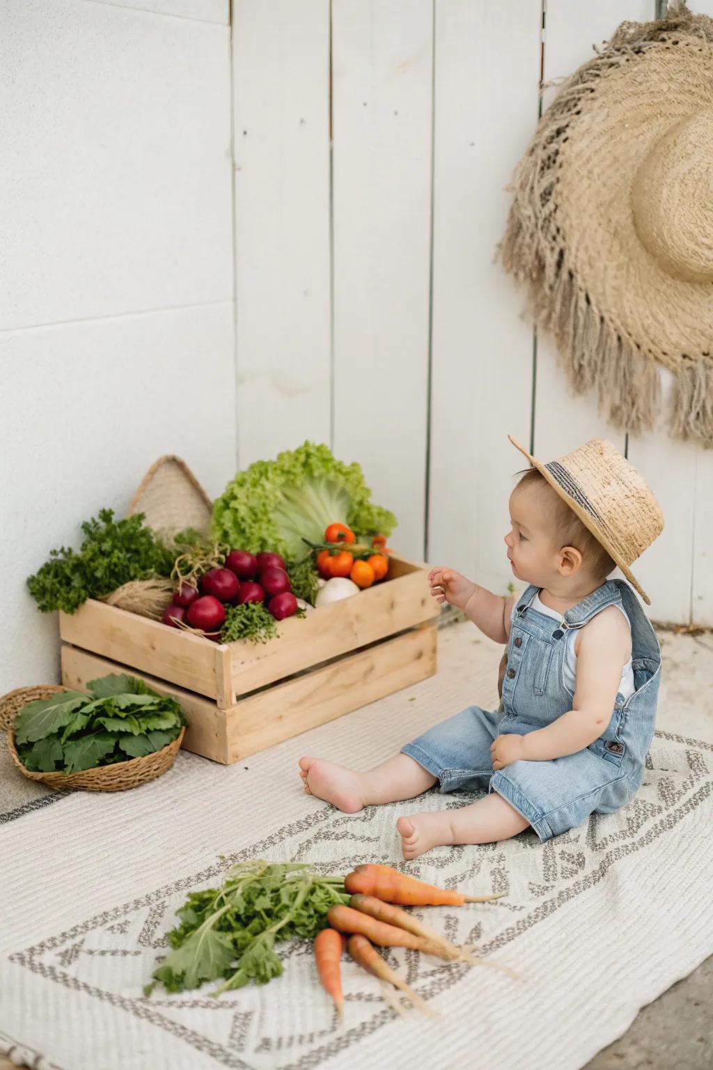 The husbandman's minuscule harvest: A touching photographic notion befitting your abode.
