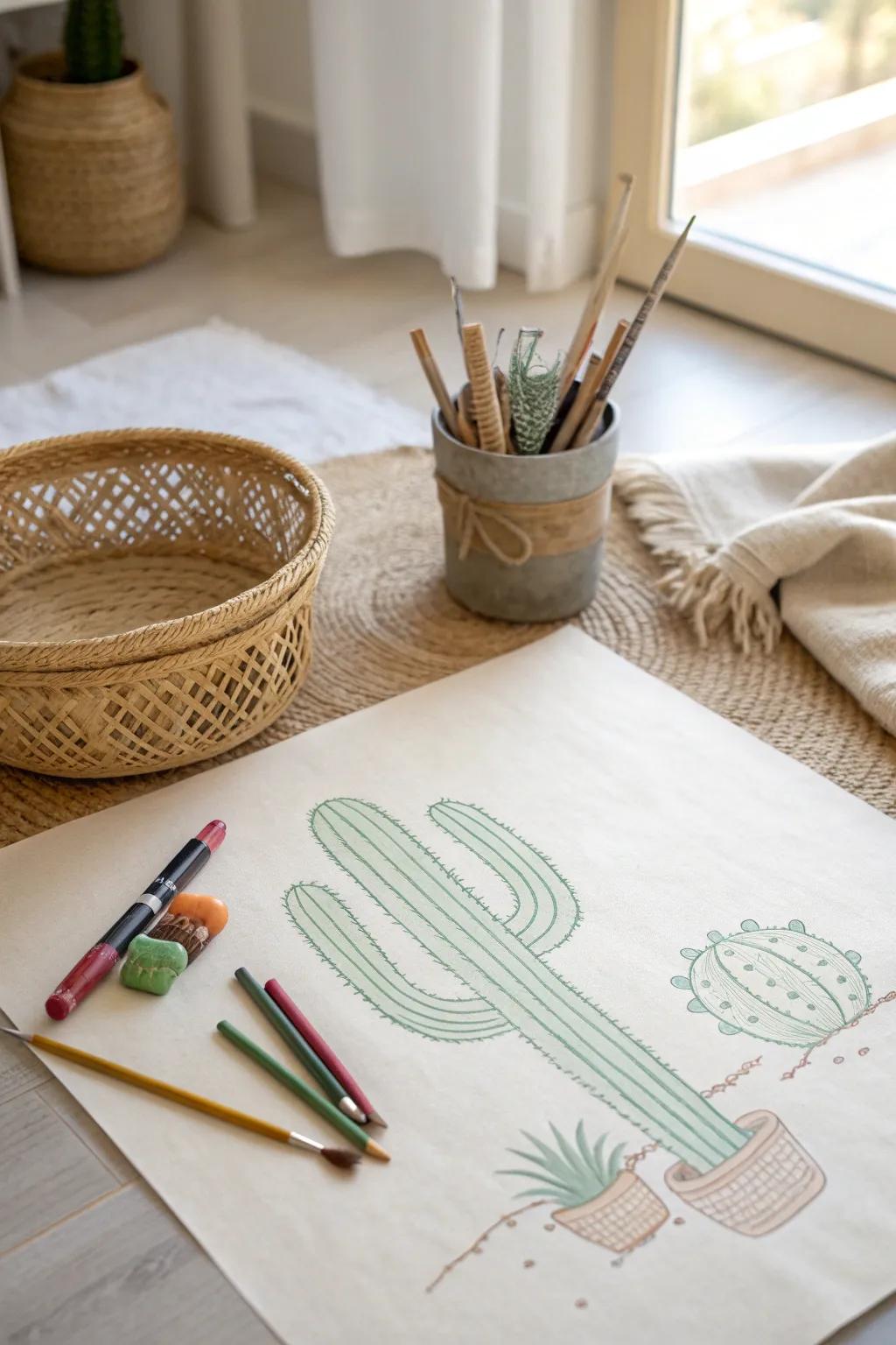 Unleash your creativity with our interactive cactus art – perfect for adding a personal touch to your space!