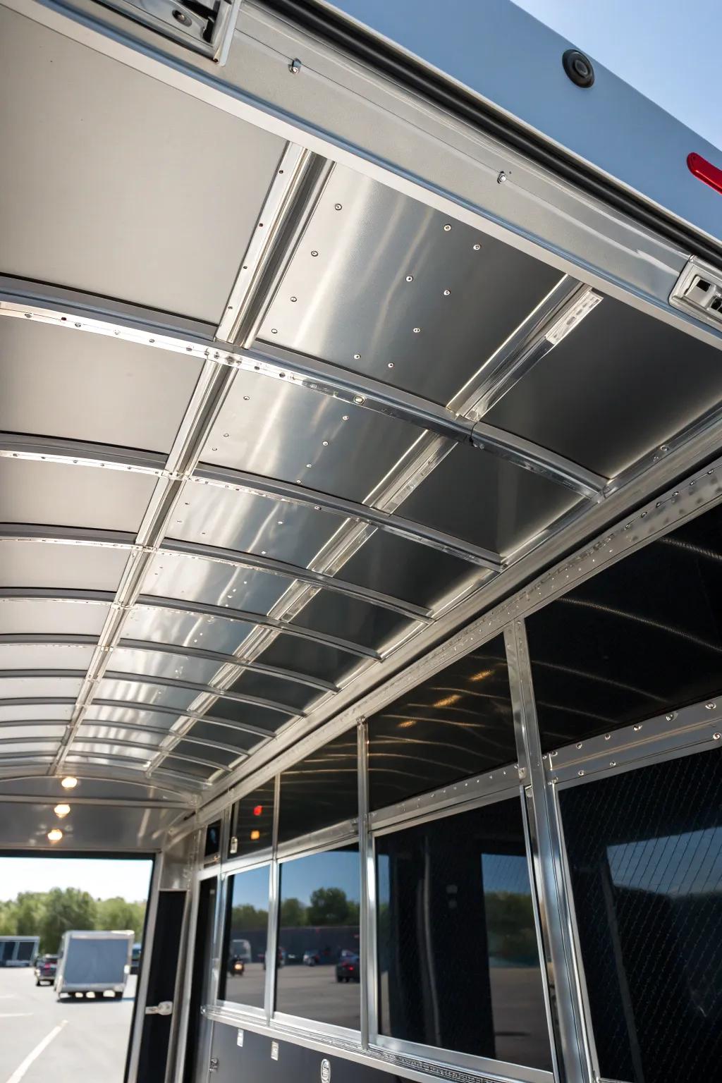 Transform your trailer with the sleek elegance of mirrored panels for a spacious, modern feel.