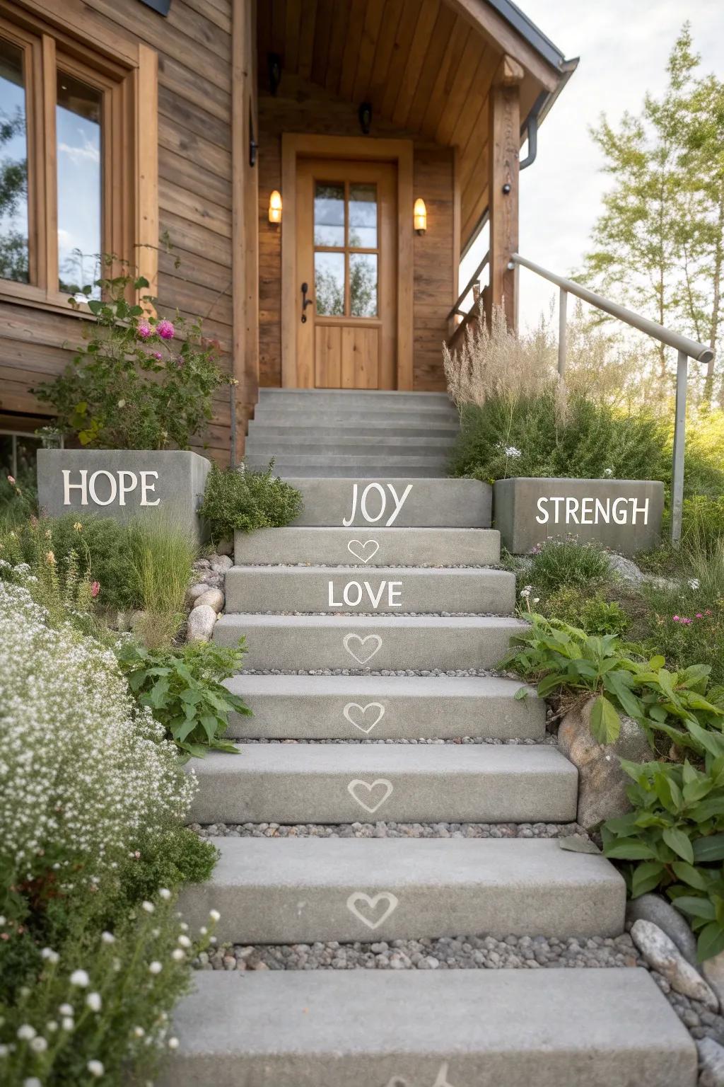 Ascend into optimism—each gradation conveys a novitiate term of encouragement.