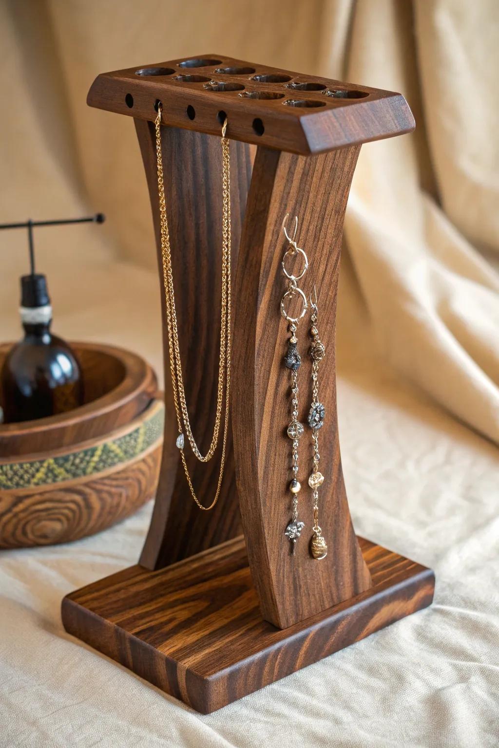 Elevate your space with a handcrafted jewelry tree that combines functionality with artisanal design.