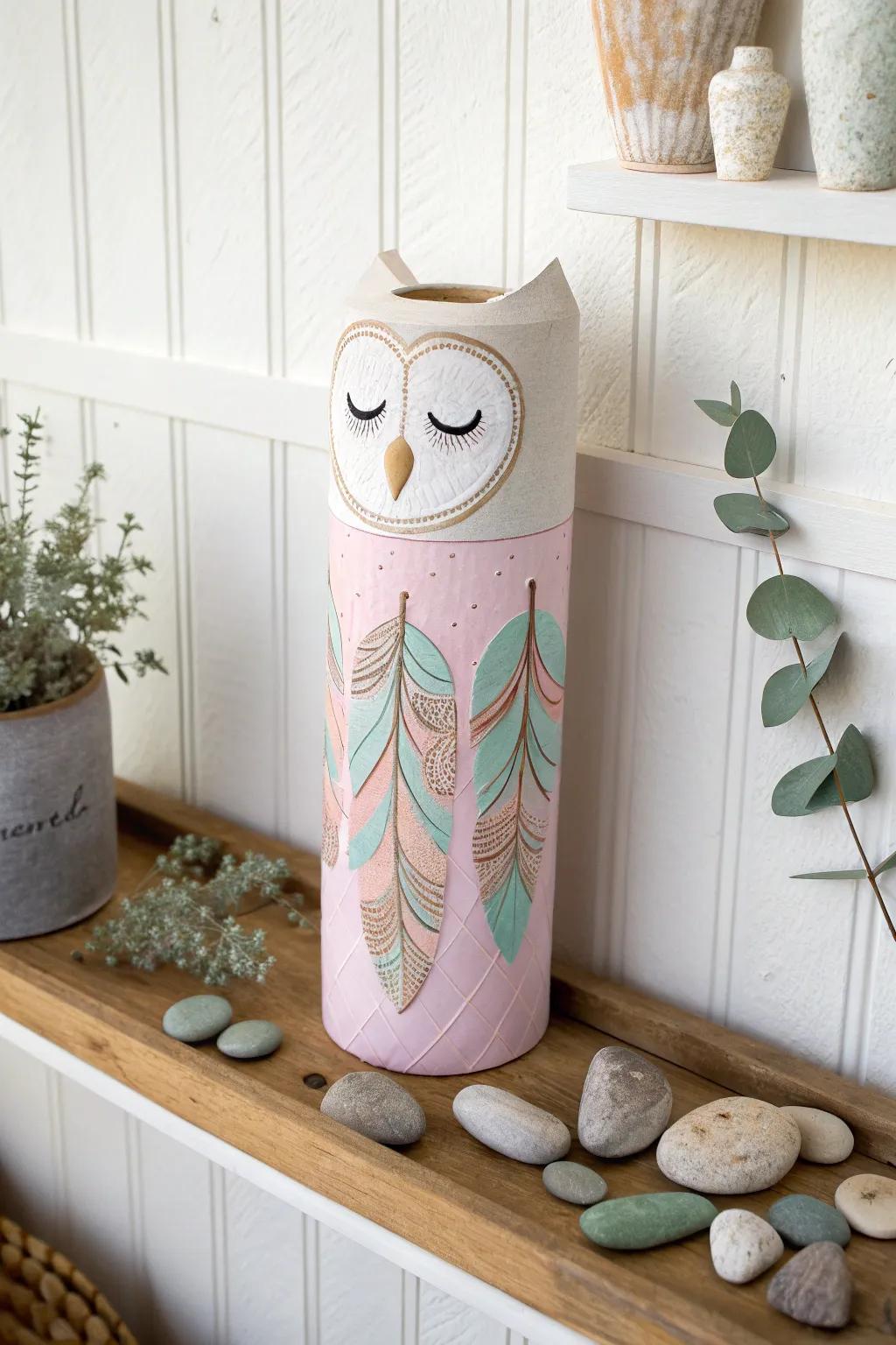 Impart whimsy to your child's chamber with this charming papyral tube strigine craft!