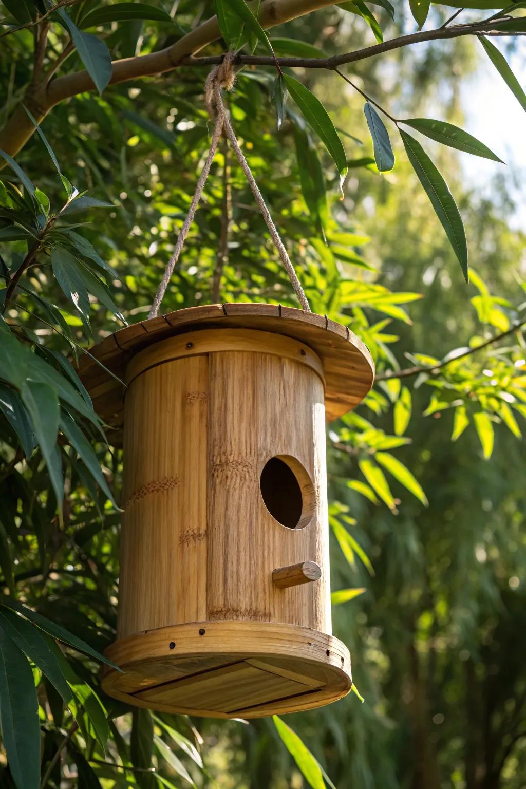 Fashion your individual rear yard melody through a magnificent bamboo avian residence.
