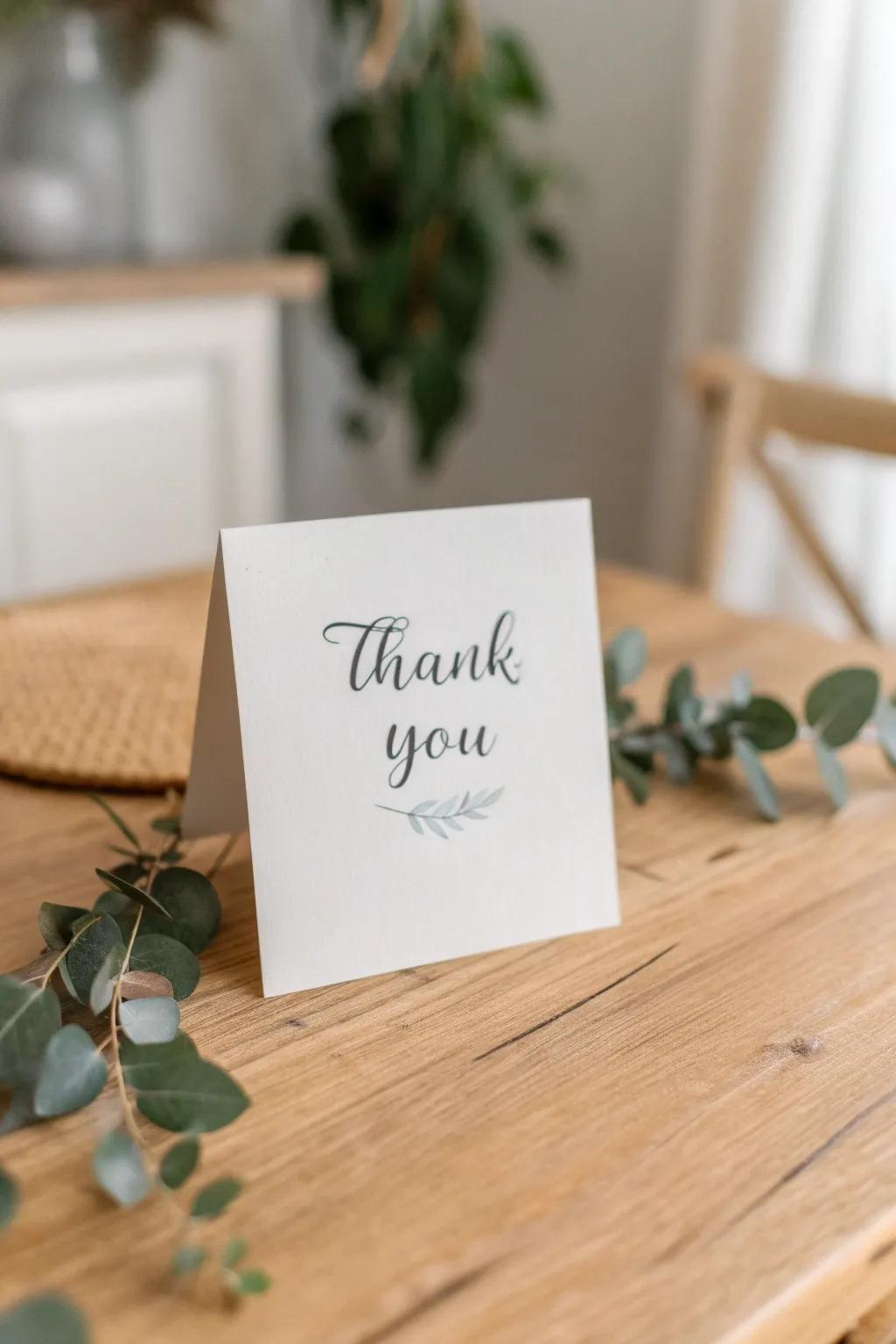 Embrace the sophistication of simplicity with minimalist DIY thank you cards that communicate profoundly.
