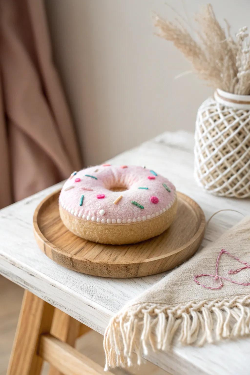 Elevate your art space with a touch of sweetness—meet the charming pastry needle cushion!