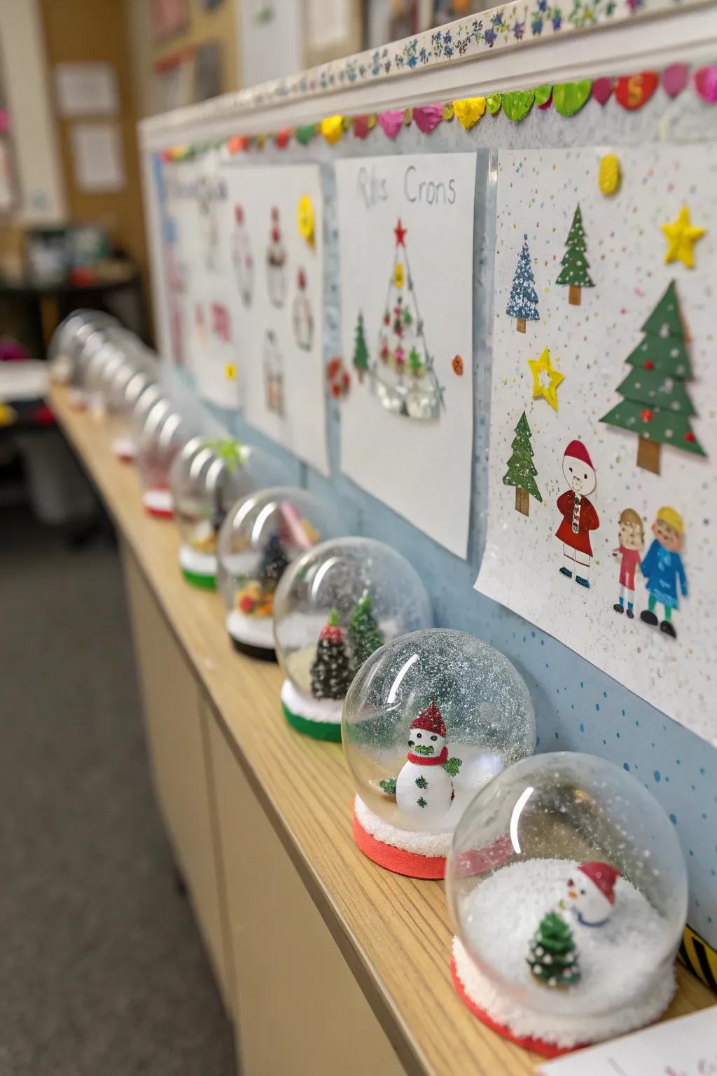 DIY snow orbs impart a whimsical nuance to your holiday display.