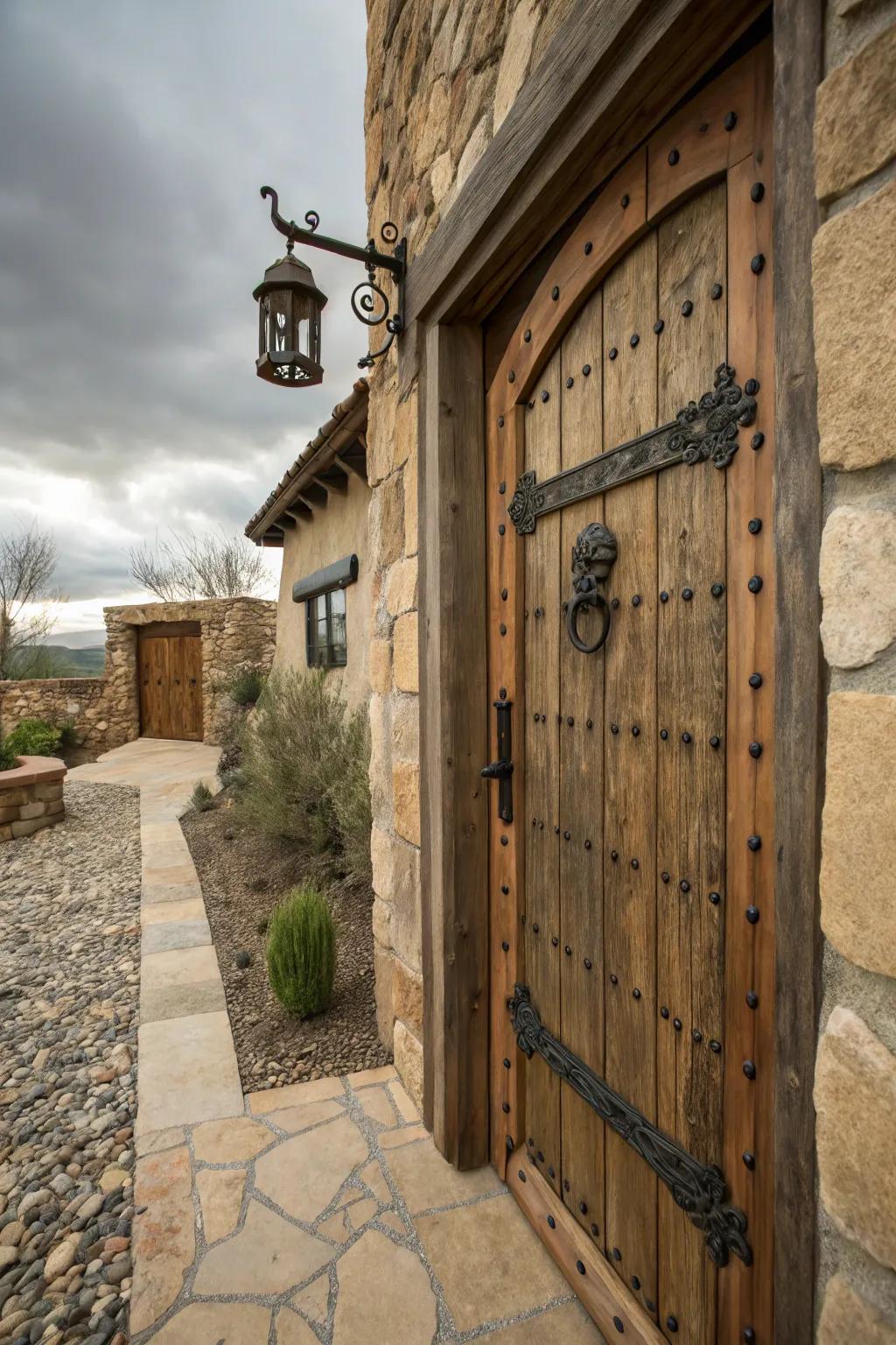 Unpolished components cultivate a warm and welcoming entry.