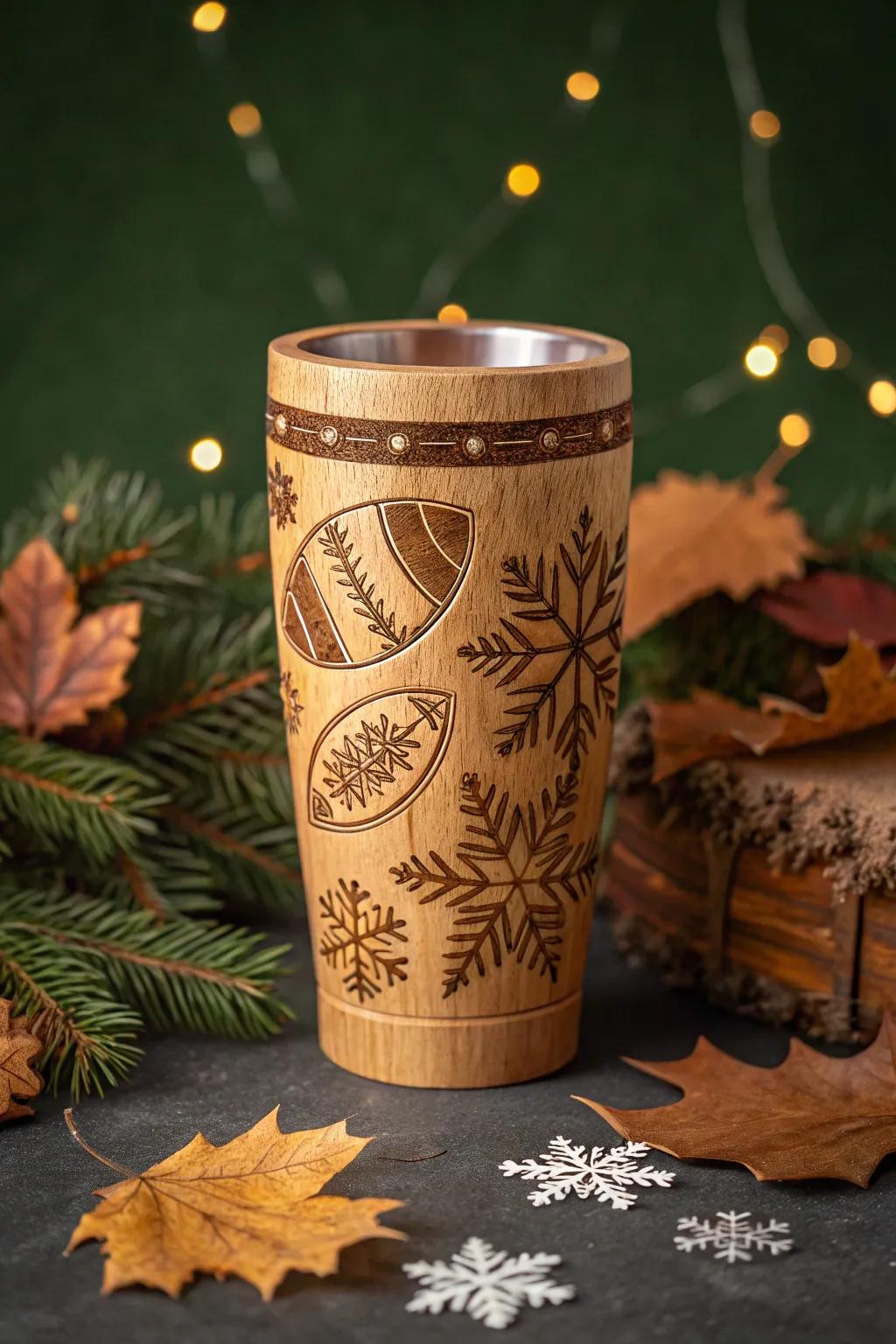 Embrace the season with a unique football tumbler that celebrates craftsmanship and style.