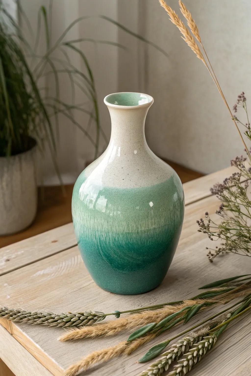 Cherish the tranquility of nature through a pasture-stimulated gradient vessel that ushers serene outdoor vibes indoors.