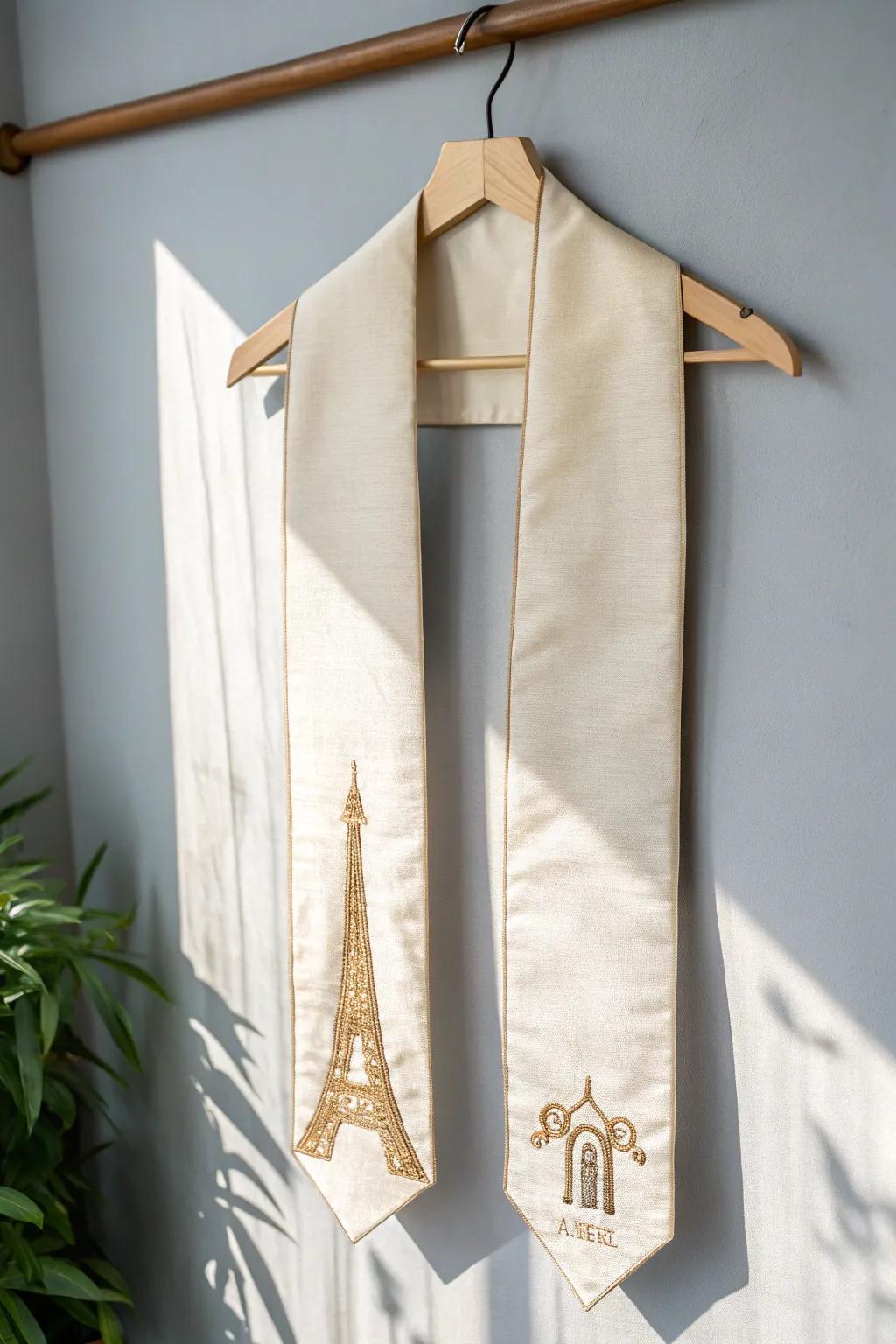 Mark your voyage with a whisper of wanderlust on your graduation ensemble.