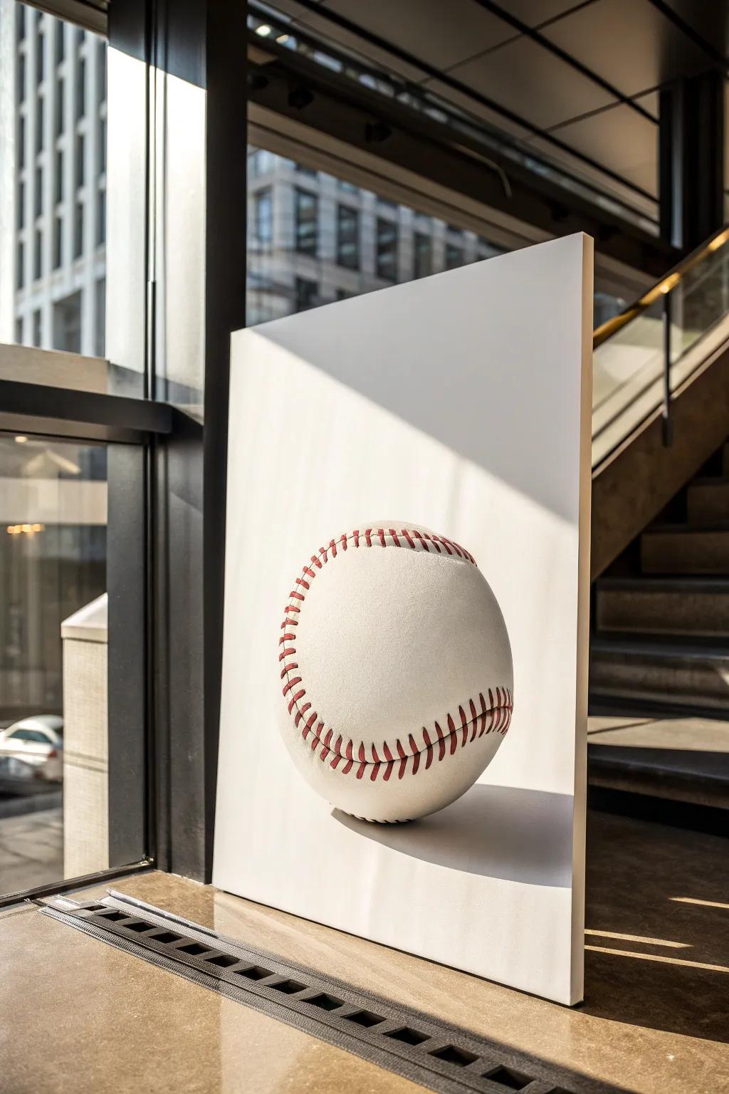 Enhance your space through minimalist baseball artistry.