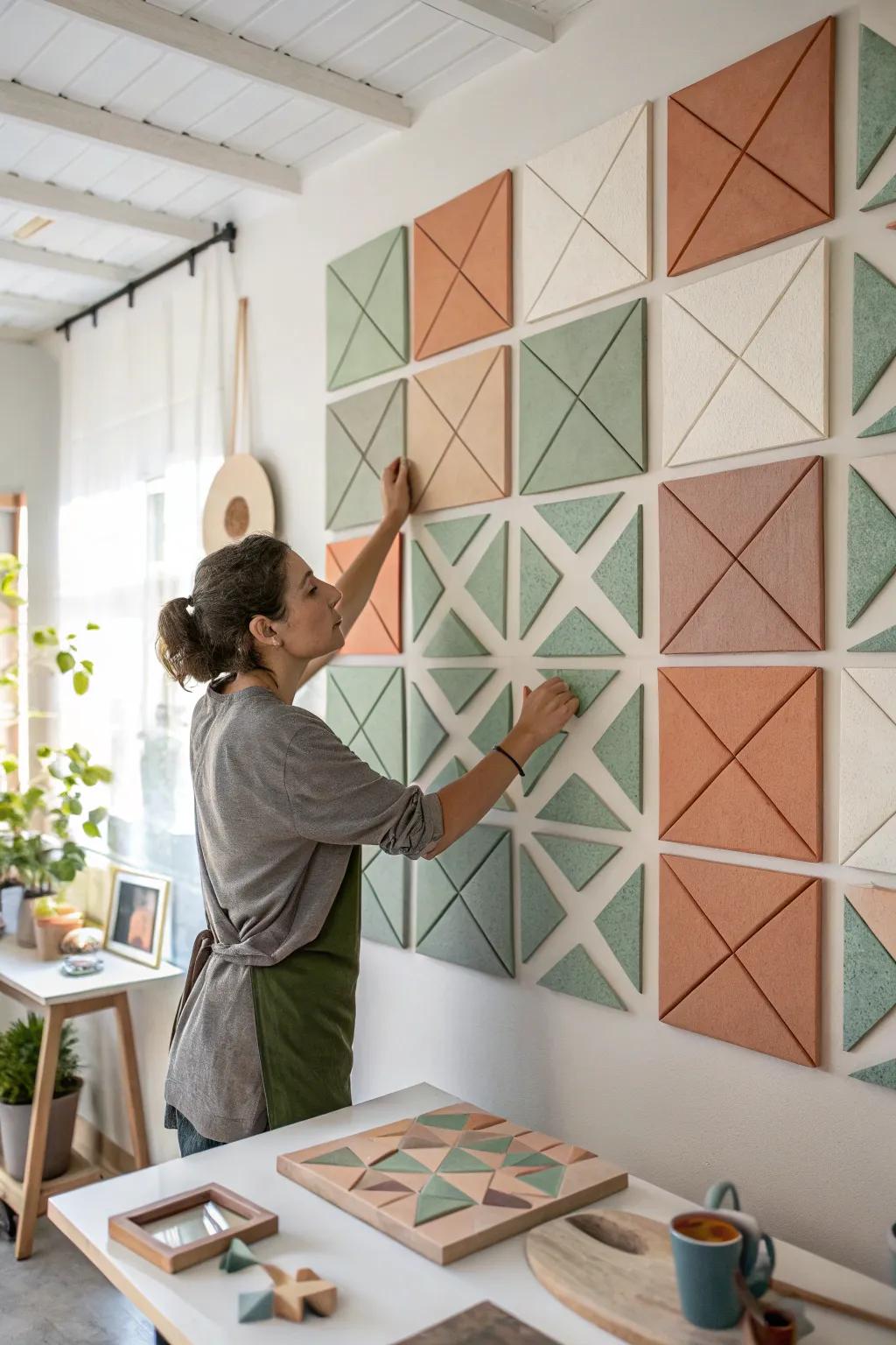 Redesign your space with interactive tessellation surface art – a playful fusion of Scandinavian minimalism and boho charm!
