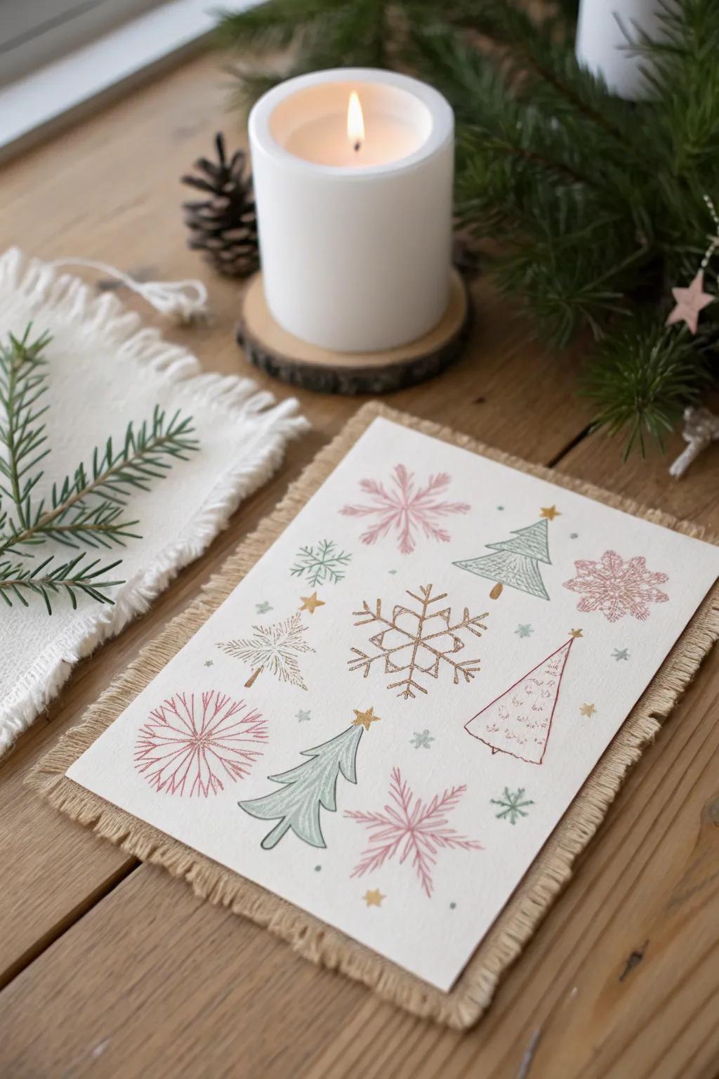Celebrate the season with handcrafted charm: Festive index card ideas for a touch of holiday spirit.