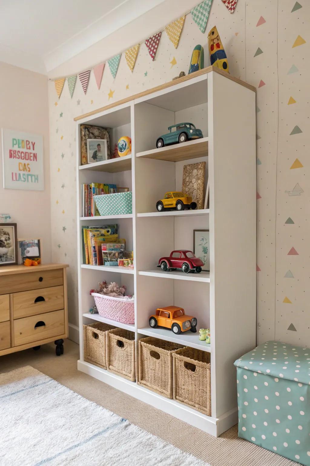 Bookracks can be easily adapted for toy car keeping.